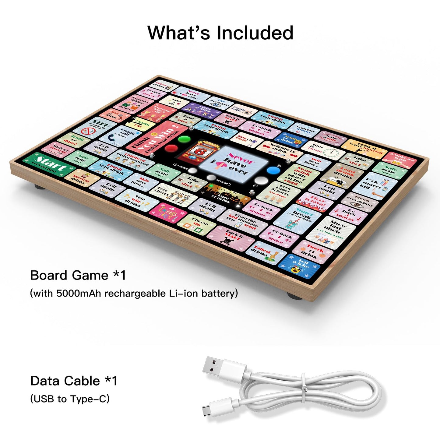 Electronic Drinking Games for Adults, Automatic Board Game for Adults Party with Screen & Music, 2–4 Players Interactive Bar & Party Drinking Board Games, Age 21+
