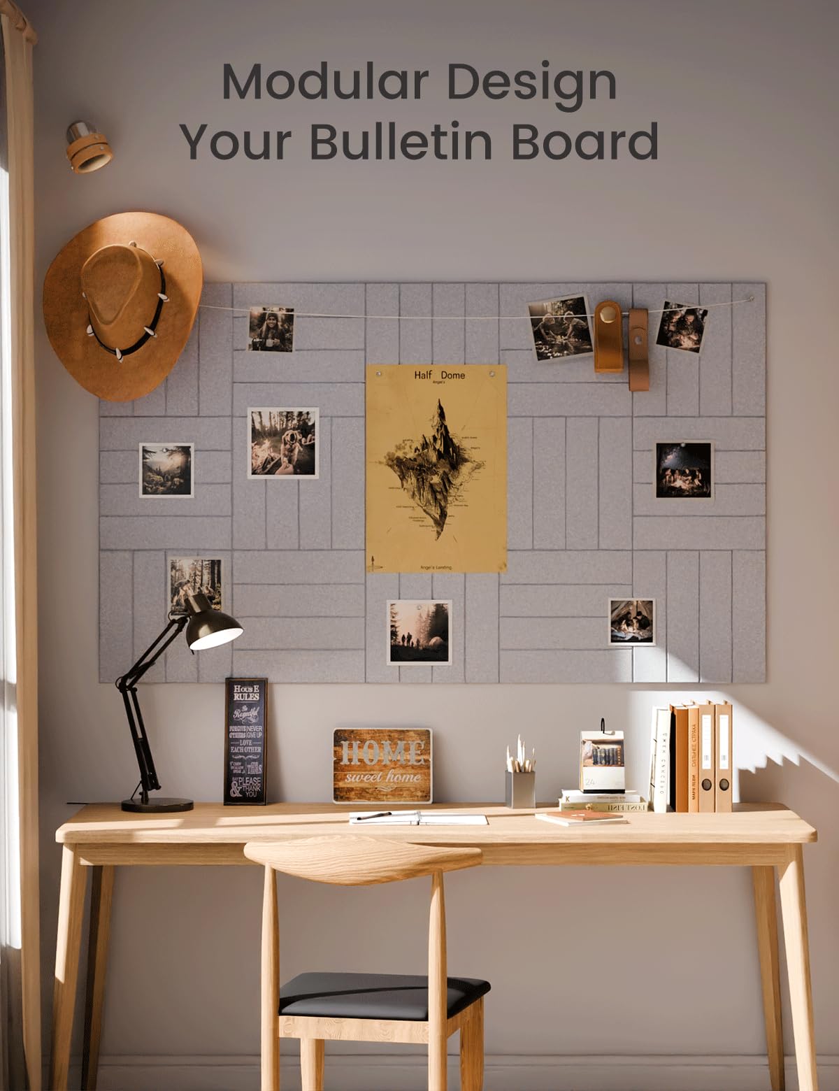 Large Felt Bulletin Board 48" x 36" Cork Board Alternative-12 Pack with 70 Safe Removable Adhesive Tabs, Cork Boards for Walls Pin Board for Home Office Classroom Felt Board-Soft Gray