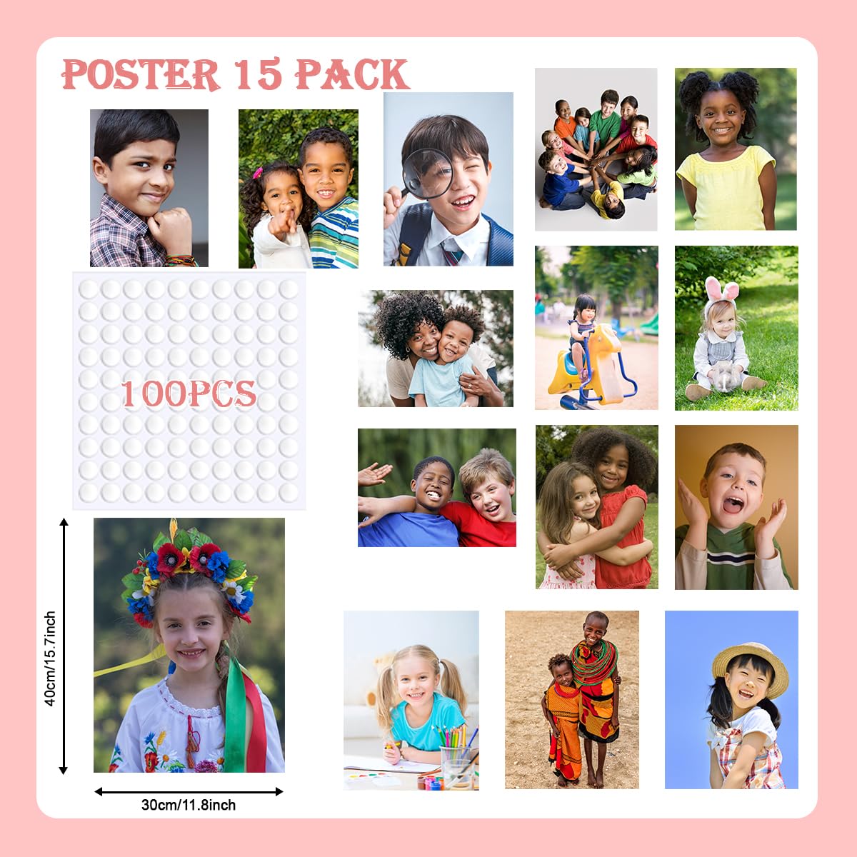 Quorivexa 15 Pcs Toddler Learning Educational Posters Preschool Diversity Posters For Classroom Decor For Daycare Home Classroom Or Preschool Use Multicultural Awareness(Kids Real Photo Poster Style)