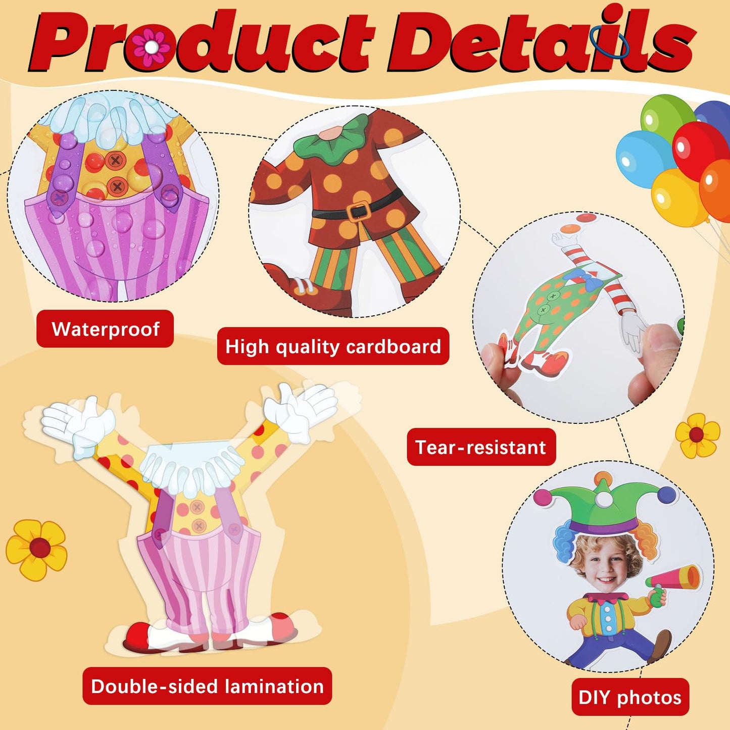 60pcs Circus Theme Cutouts Clown Juggling Bulletin Board Decorations Carnival Circus Paper Cut-Outs Classroom Decor for Boys Girls Classroom DIY Crafts Photo Kindergarten Preschool Wall Door Supplies
