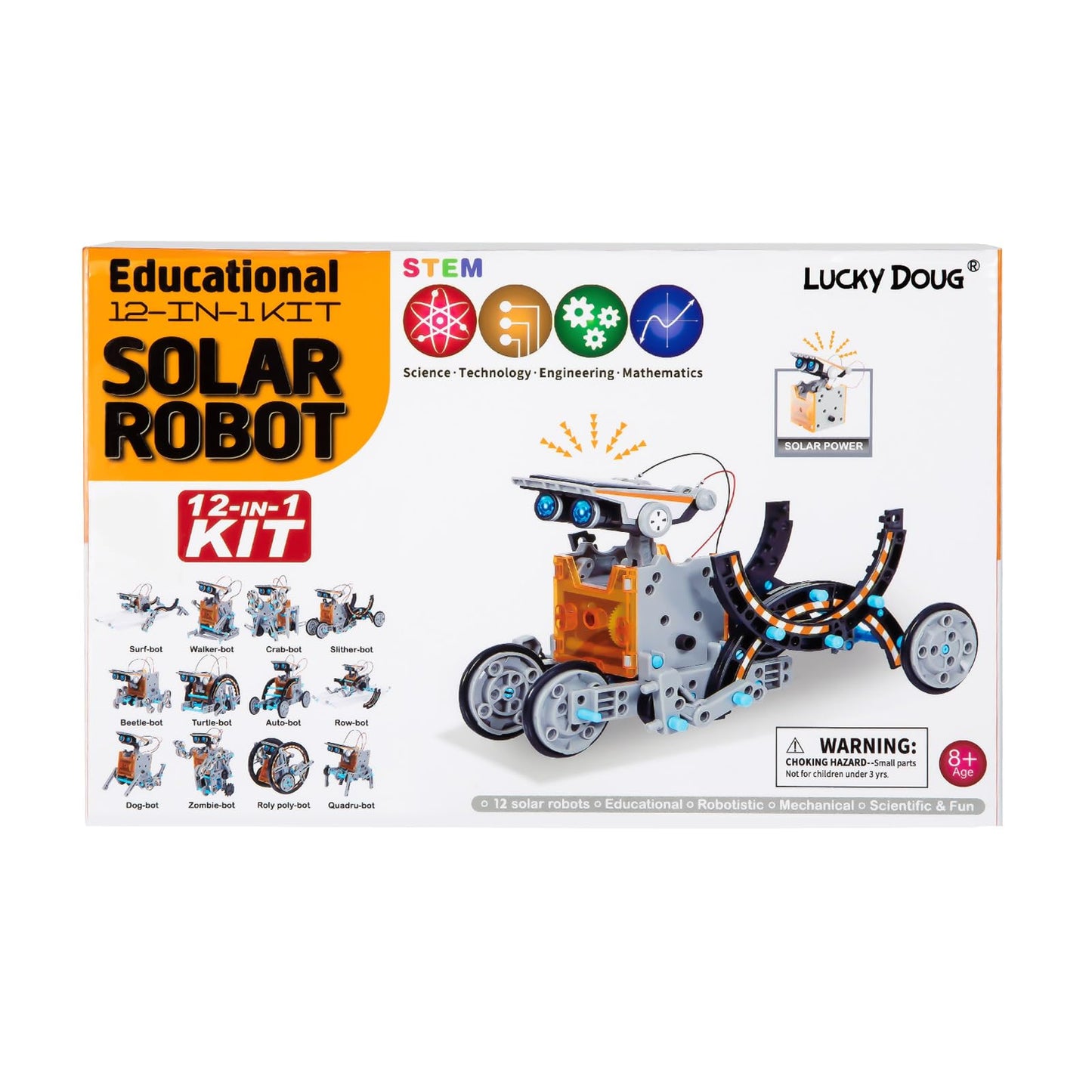 Lucky Doug Solar Power Robot Building Kits Toys for Boys Girls Ages 8-13, STEM Kit Gifts for Kids 8 9 10 11 12 13 Years, DIY Educational Science Building Robotic Set Gifts for Teenagers