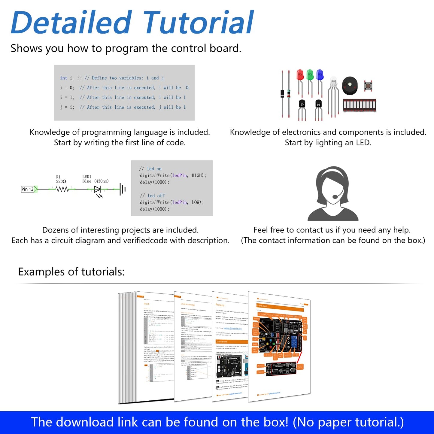 Freenove Projects Kit with Control Board V4 (Compatible with Arduino IDE), 238-Page Detailed Tutorials, 46 Projects, No Soldering, Simple Wiring