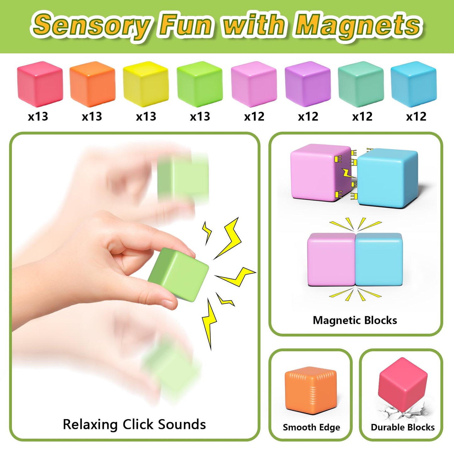 Apluses Magnetic Blocks for Toddlers Toys, Magnetic Building Cubes Toy for Sensory STEM Autism Education Preschool, Magnet Toys for 3 4 5 6 Year Old, Birthday Gifts Games for Boys Girls