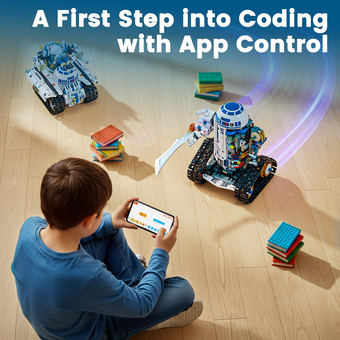 Glikid STEM RC Robot Building Kit - 3 in 1 APP & Remote Control Robotics for Kids Ages 8-12, DIY Educational Toy Programming & Science Project Kit, Birthday Gifts for Boys Girls