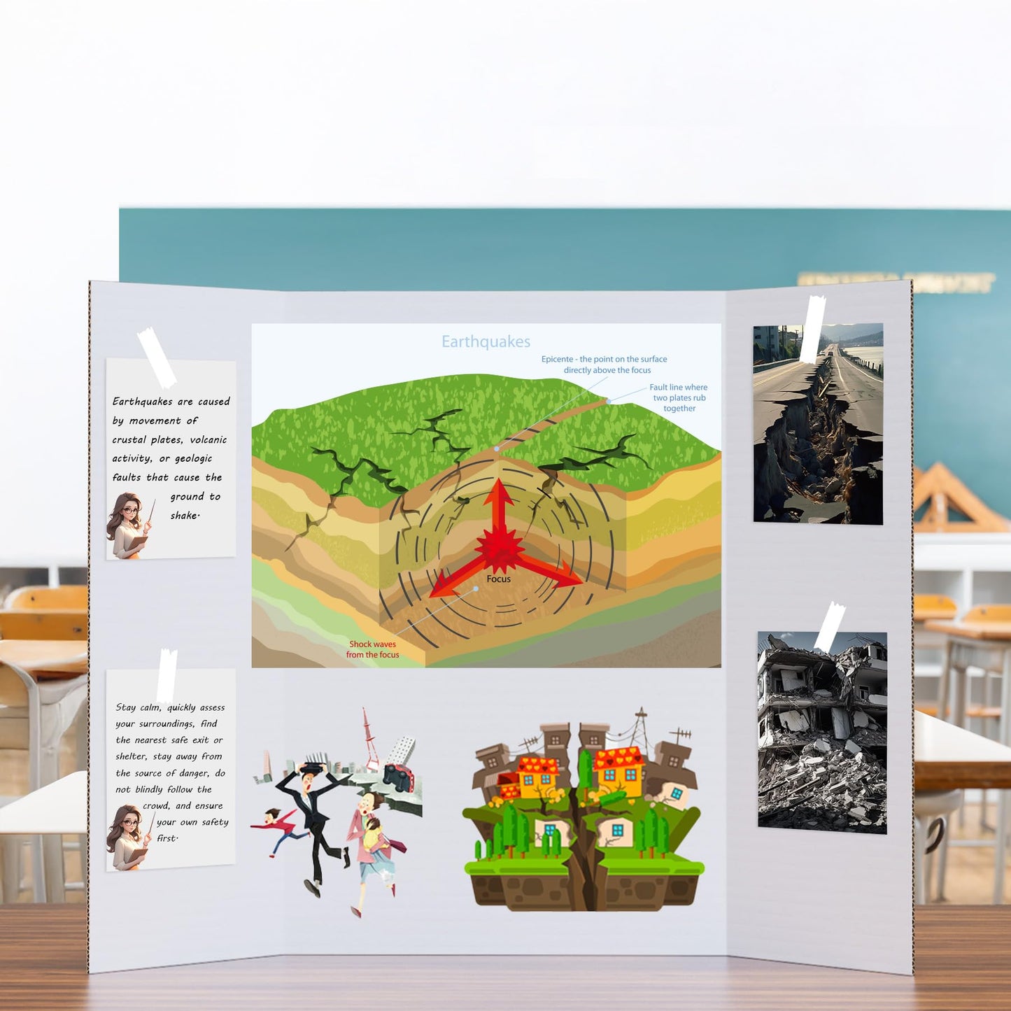 Ndsox 2 Pack 36" x 48" White Trifold Poster Board Large Corrugated Tri Fold Business Presentation Boards Picture Posterboard for Science Fairs, School Projects, Event Displays, Art Exhibitions