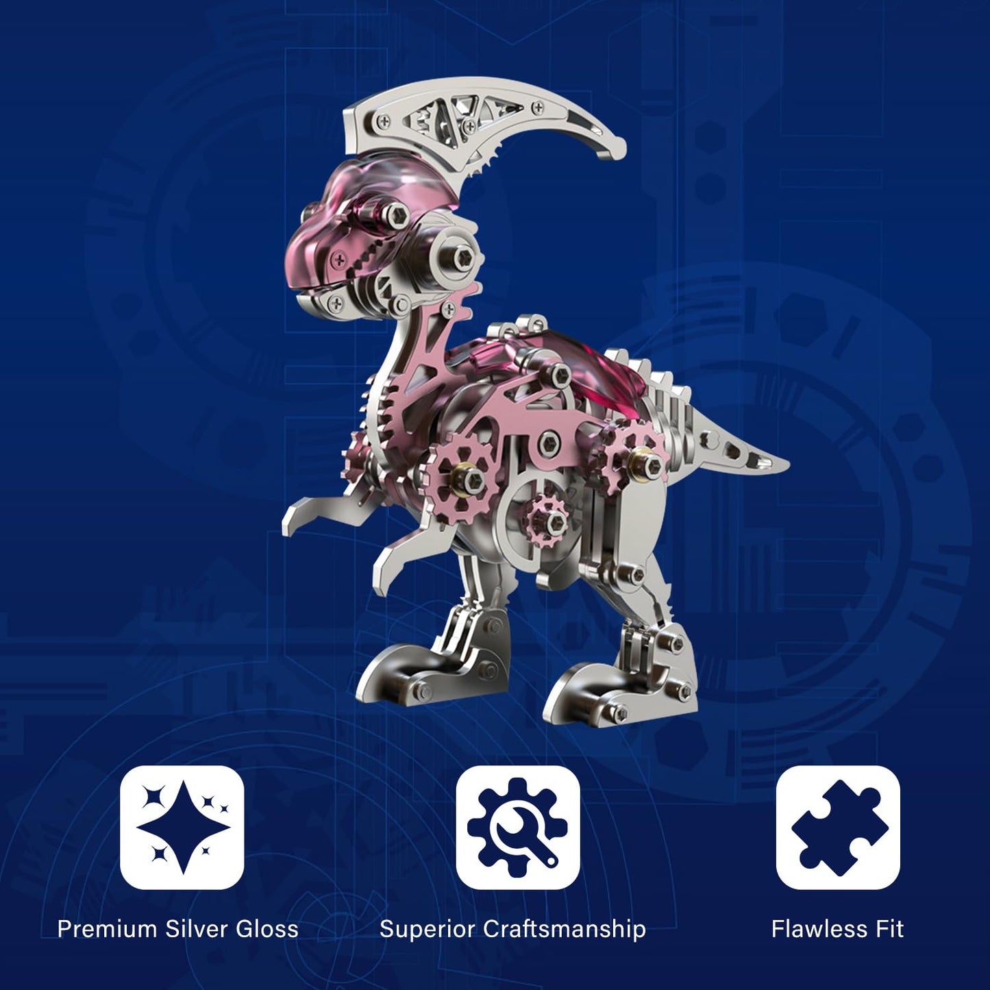 3D Metal Puzzles for Adults,Mechanical Dinosaur,Steel Dinosaur Series DIY 3D Metal Model Kits,Home Decoration Art Handicrafts Gifts Toys