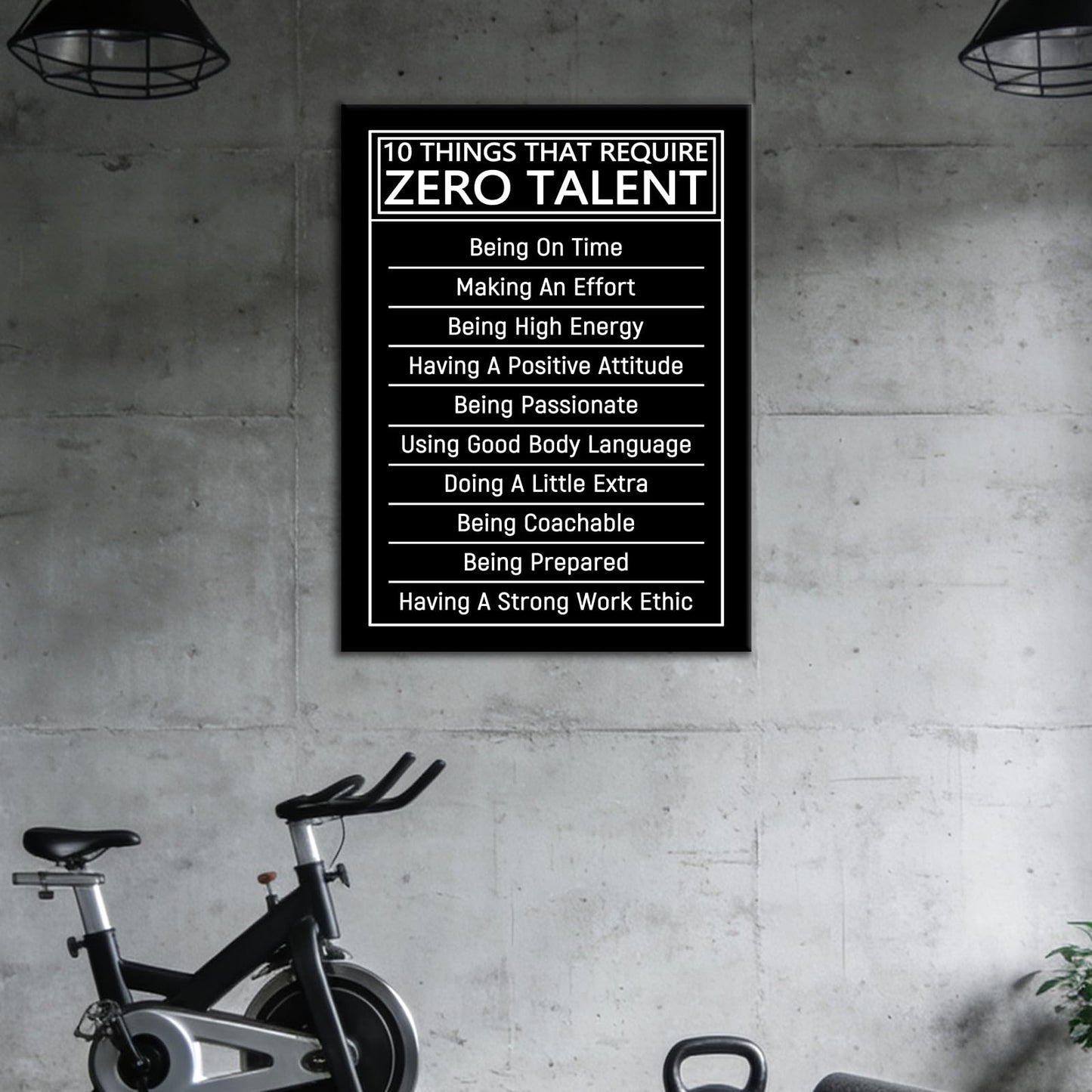 PJQART 10 Things that Require Zero Talent Motivational Canvas Wall Art Office Poster Decor Print Inspiring Quotes Picture Painting Artwork for Bedroom Classroom Hallway Ready to Hang [18''W x 24''H]