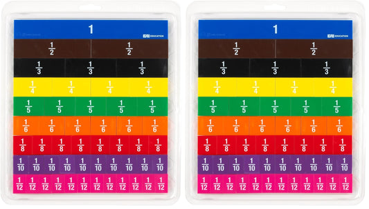 EAI Education Fraction Tiles with Tray: Numbered - Set of 51 (Pack of 2)