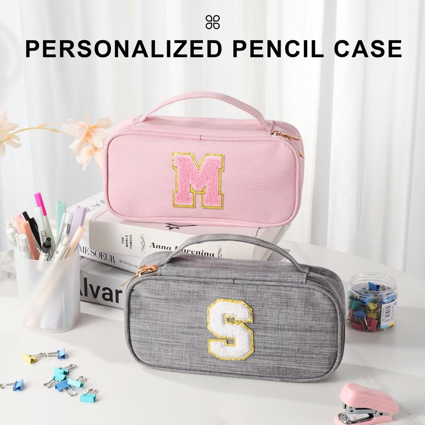 YOOLIFE Pencil Case for Girls Kids, Pink Pencil Pouch Box Cute Pen Case Bag, Birthday Gifts for 3 4 5 6 7 8 9 10 11 12 13 Year Old Girl Kid Personalized Gift for Daughter Sister, A (Pink)
