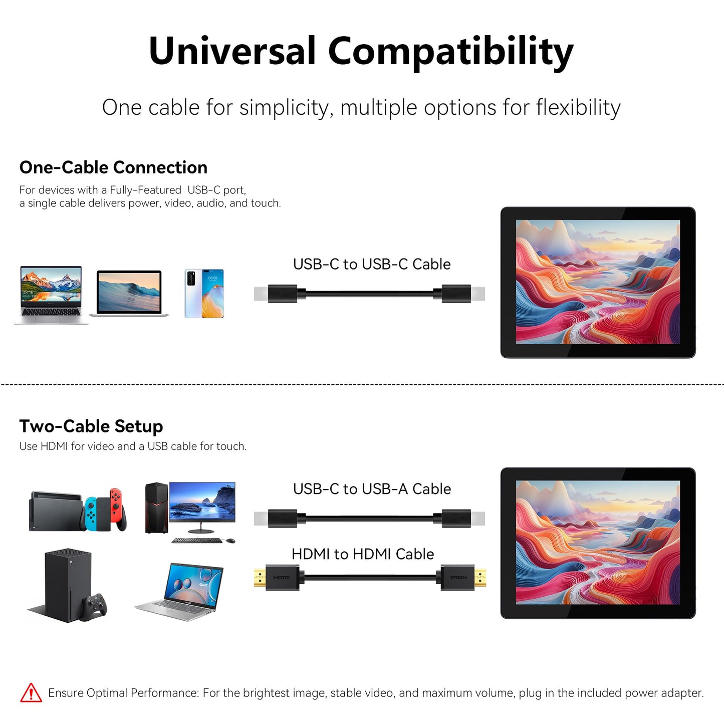Thinlerain 9.7" 2K Portable Monitor Touchscreen, 2048x1536 IPS Display with 10-Point Touch, HDMI & Dual USB-C, CNC Aluminum Body, Built-in Speaker, Protective Case for PC/Phone/Travel/Home Office