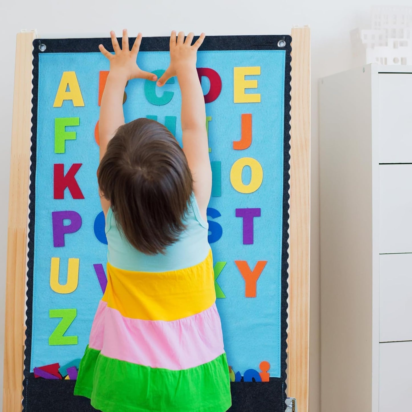 CHEFAN Felt Letters Alphabet for Kids, Precut Story Pieces, 104 ABC Upper & Lowercase Letters for Preschool & Homeschool Learning(2 Sets of Upper&Lowercase Letters)