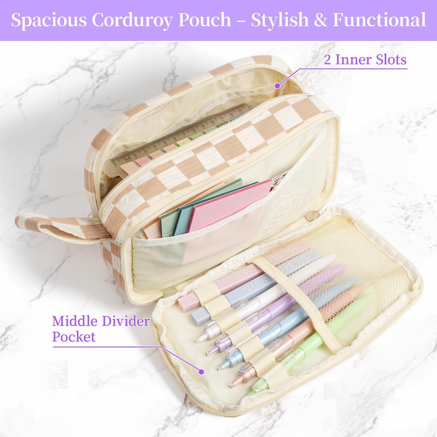 Bible Study Supplies Journaling Kit for Women,Bible Study Kit with Highlighters No Bleed,Journal Notebook Tabs Large Pencil Case, Accessories Set for Women Teens Beginner, Christian Gifts (purple)