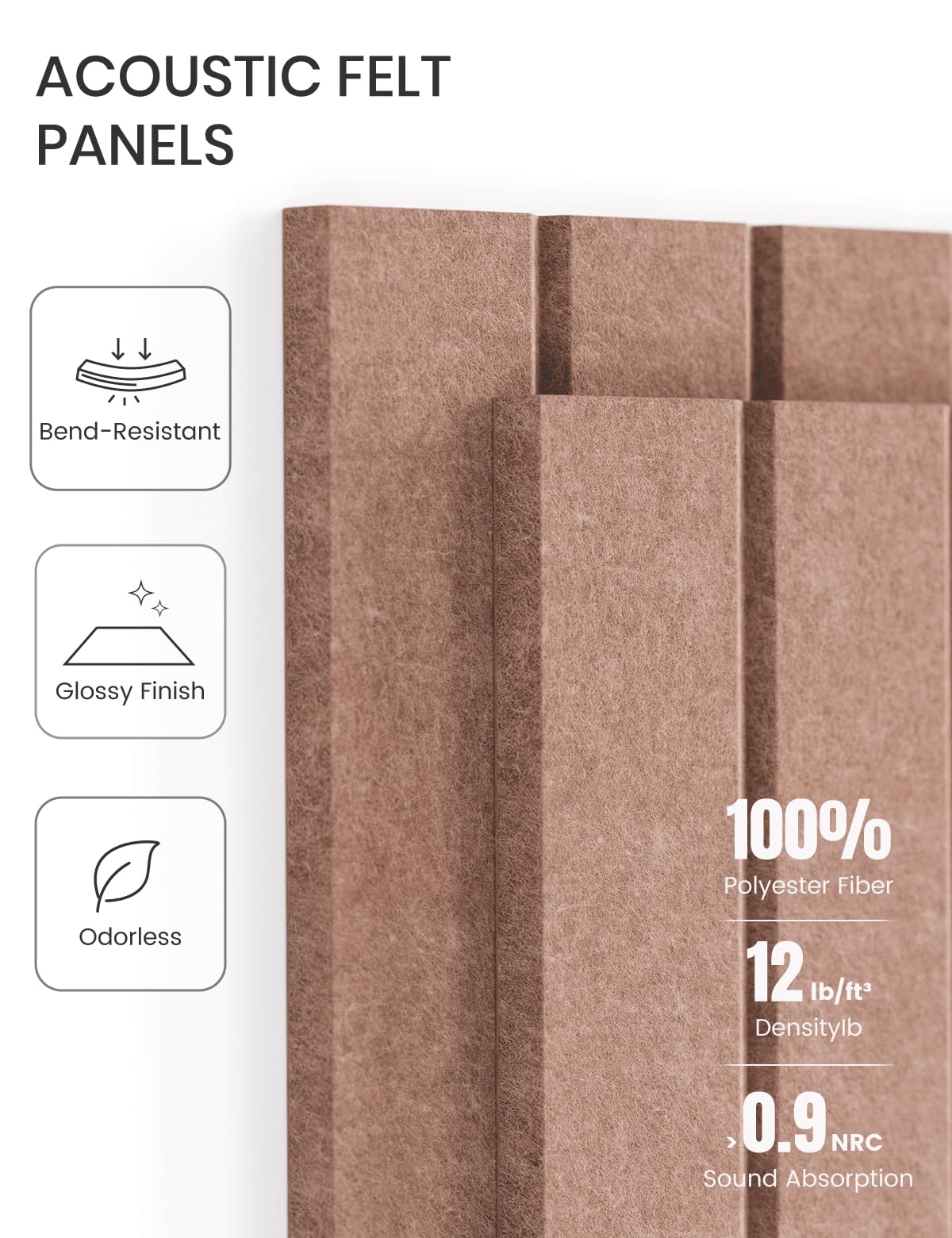 Large Felt Bulletin Board 48" x 36" Cork Board Alternative-12 Pack with 70 Safe Removable Adhesive Tabs, Felt Boards for Walls Bulletin Boards for Home Office Classroom Pin Board-Terracotta
