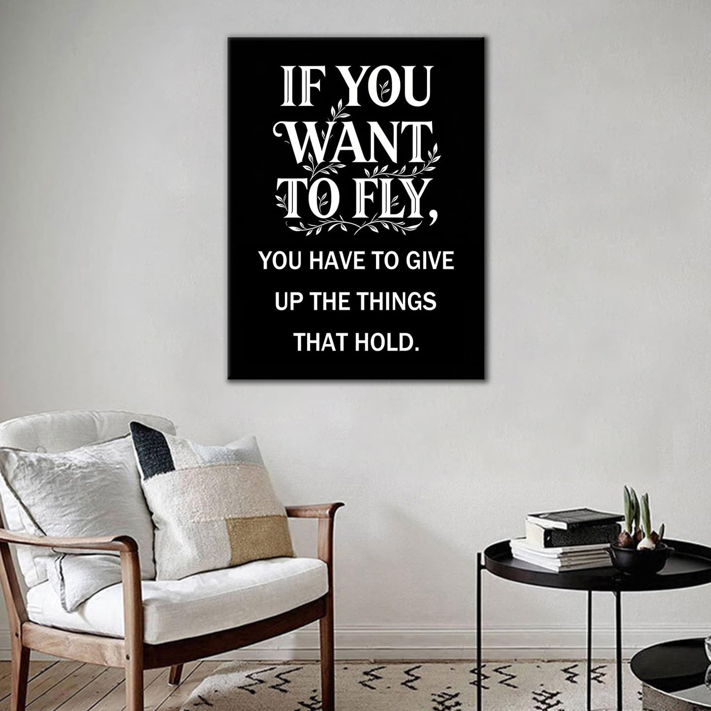 Inspirational Canvas Wall Art Office Decor Motivational Christ Quotes I Can Do All Things Discipline Poster Inspiring Painting Print for Modern Home Living Room Gym Stretched and Framed [18''Wx24''H]