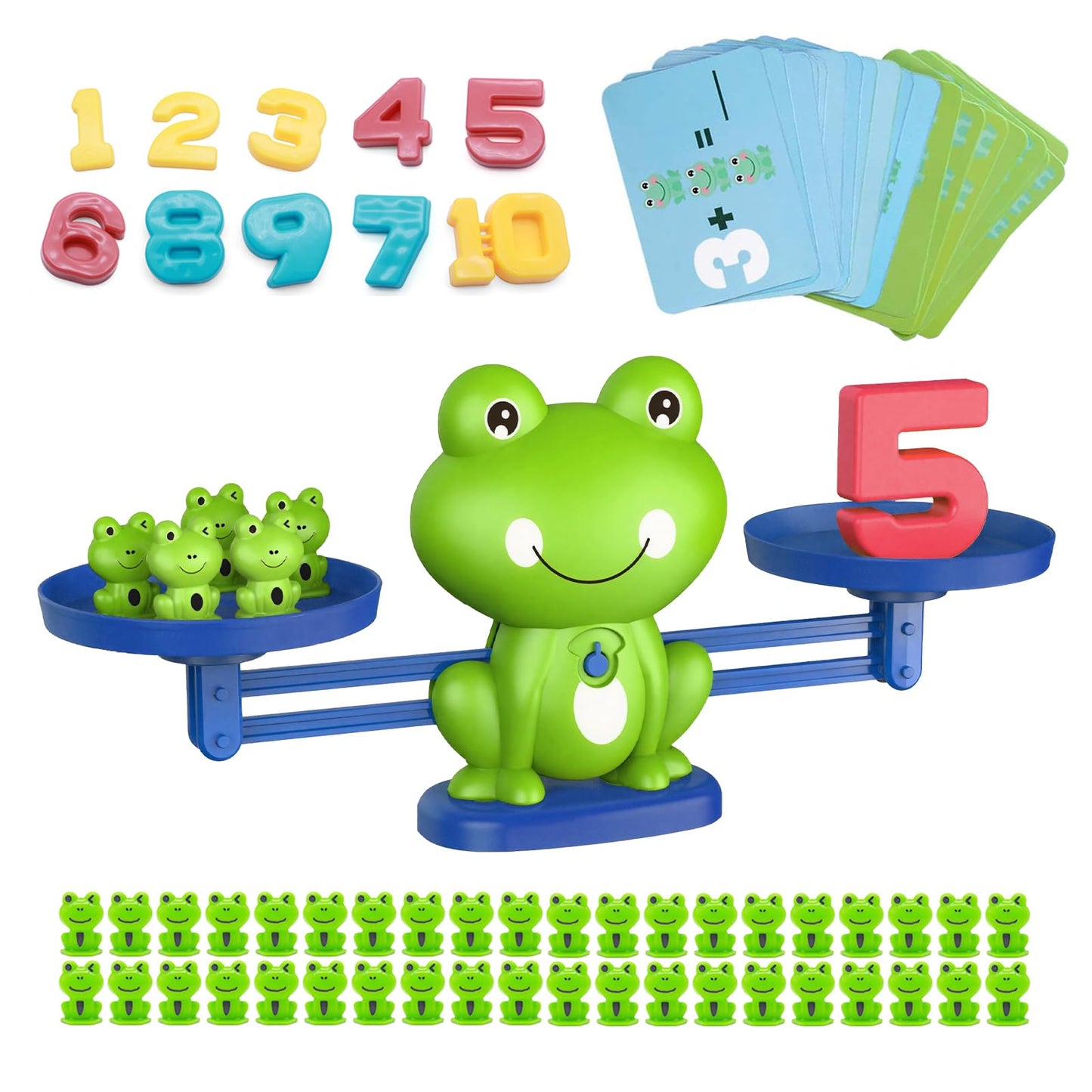 Snugzy Frog Balance Counting Toys, Number Counting Scale Games for Kids Cool Math Learning Games for Boys and Girls Preschool Kindergarten Learning STEM Montessori Educational Toys for 3+ (93 PCS)