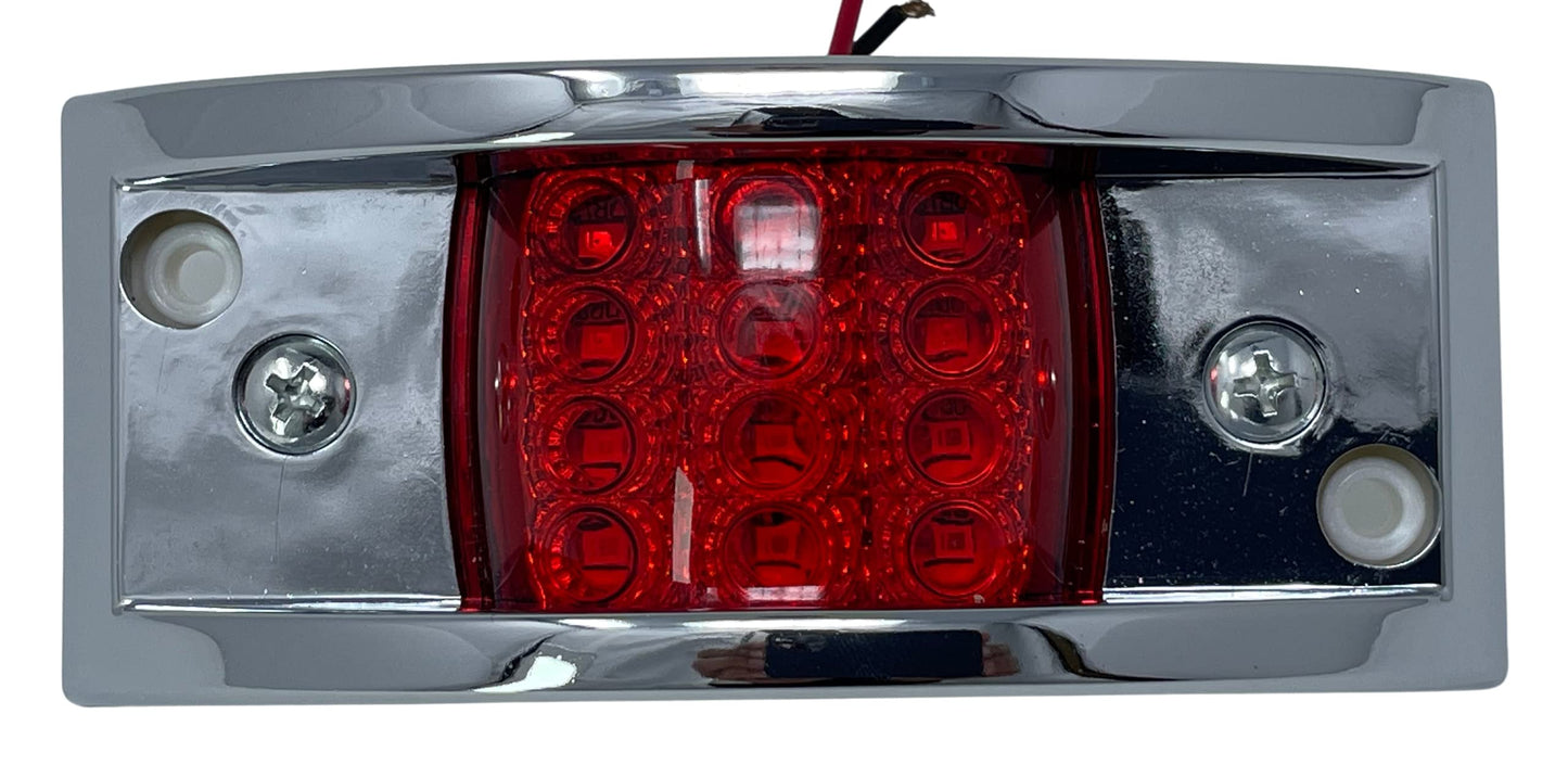 All Star Truck Parts LED Clearance Side Marker Light, 12LED, Surface Mount, 4-4/5in Rectangular, Plastic, 2 Pack