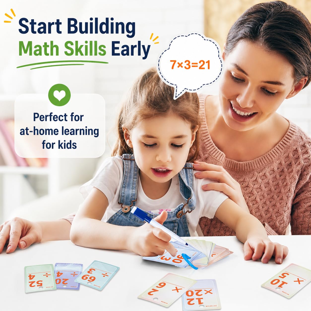 Multiplication and Division Flash Cards, Math Games Flash Cards for Kids 5-12, Easy-to-Read Classroom Manipulatives for 2nd 3rd 4th Grade, Multiplication 0-50 & Division 0-100 (2-Pack-112 Cards)