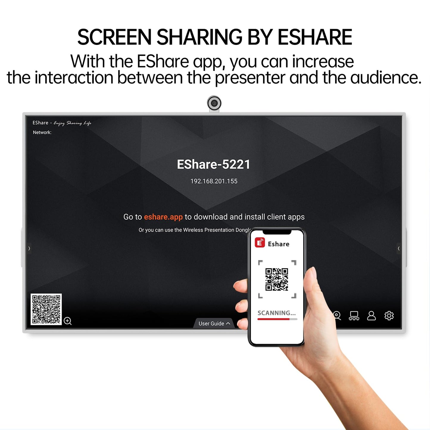 JAV Smart Board with Google EDLA Certified, 65 inch Interactive Whiteboard - 4K UHD 16+256GB Digital Smart Whiteboard Touch Screen with 48MP Camera for Classroom Office (Wall Mount Included)