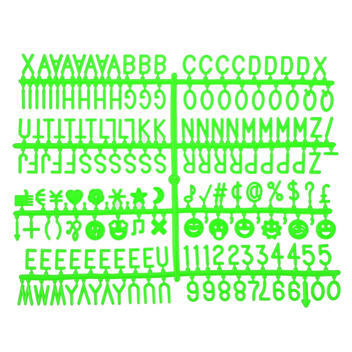 MECCANIXITY 3/4 Inch Letters Set for Felt Letter Board Numbers Symbols Green Alphabet Message Board Changeable for Cafe, Wedding, Birthday