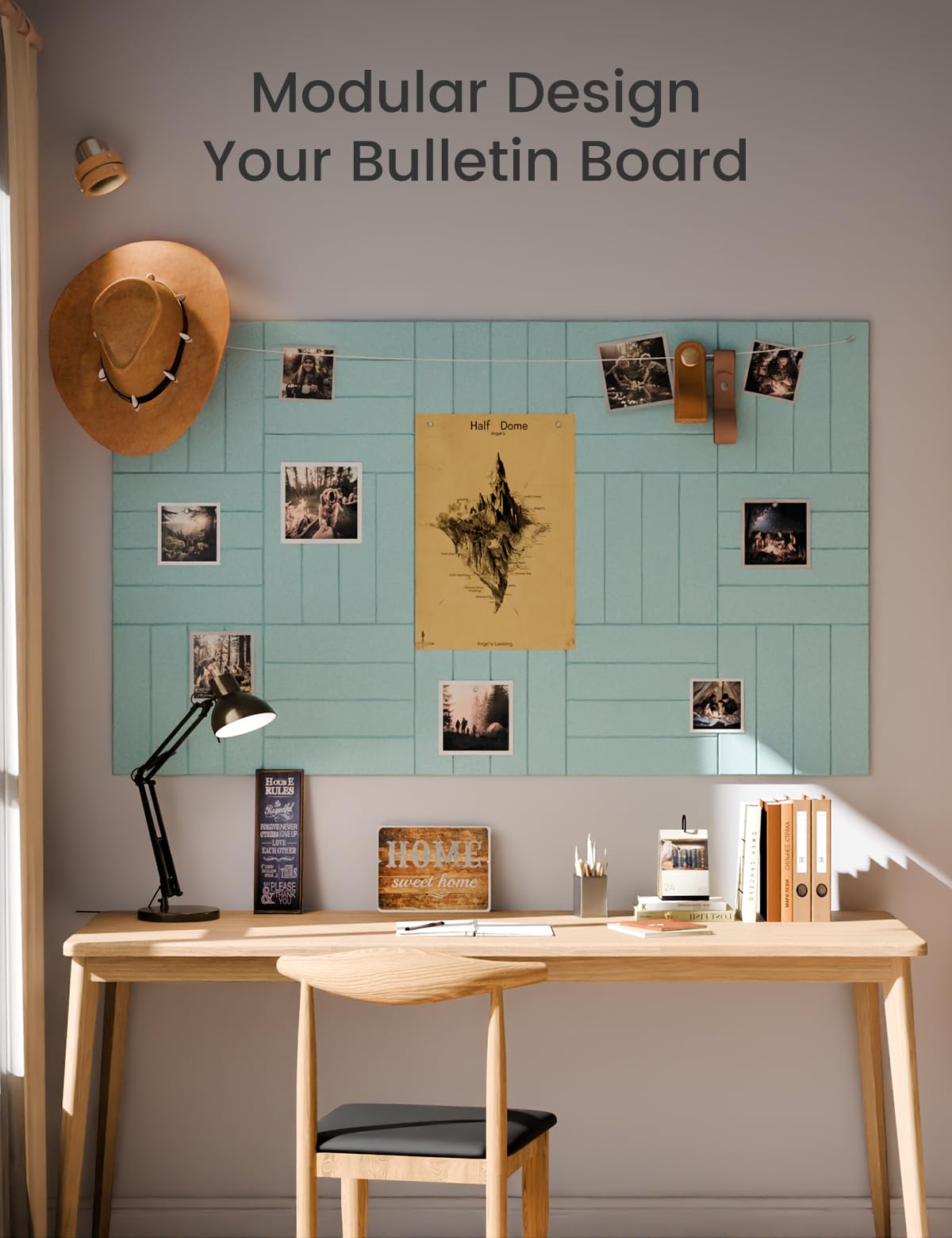 Large Felt Bulletin Board 48" x 36" Cork Board Alternative-12 Pack with 70 Safe Removable Adhesive Tabs, Cork Boards for Walls Cork Board for Home Office Classroom Pin Board-Teal Blue
