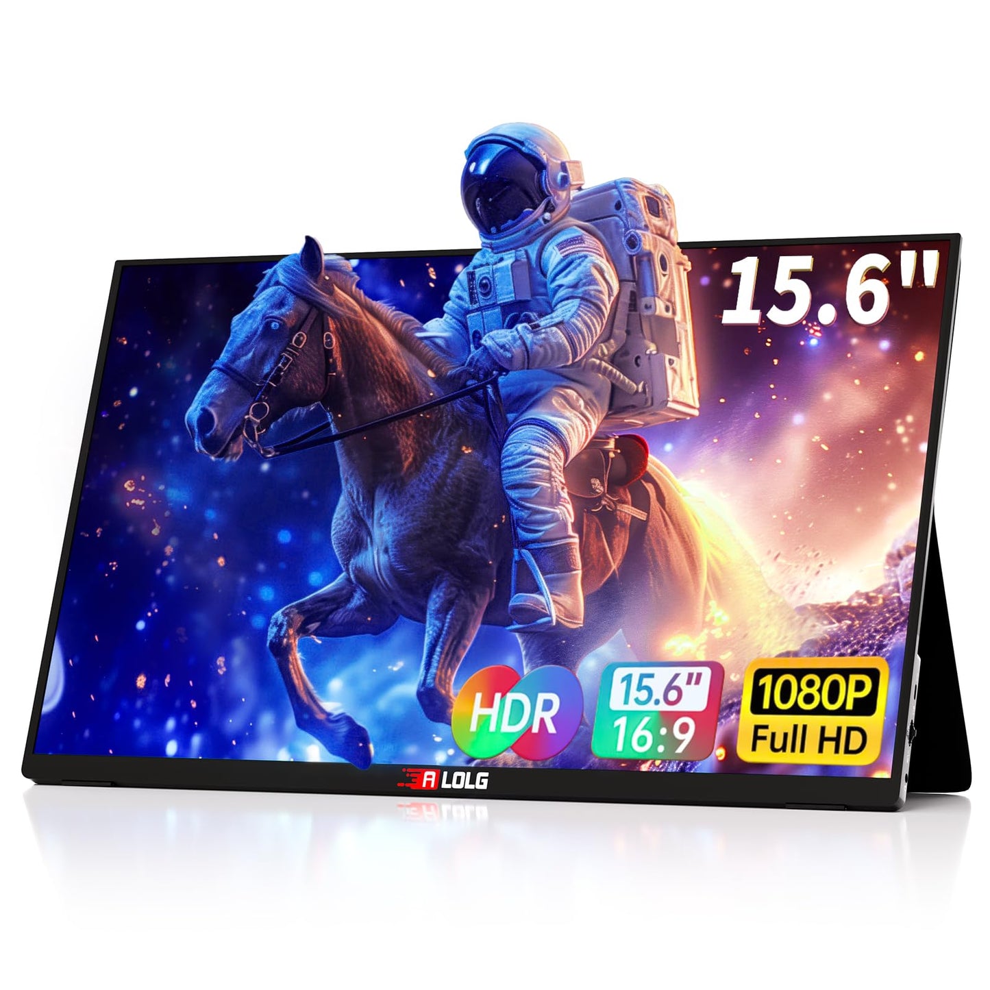 15.6''Portable Monitor for latop ,2K FHD 60HZ Laptop Monitor Screen,USB-C and HDMI Inputs, Ultra-Slim IPS Panel with HDR and Premium Smart Cover & Speakers for Laptop,PC,Phone,PS4/5,Switch,Mac,Xbox