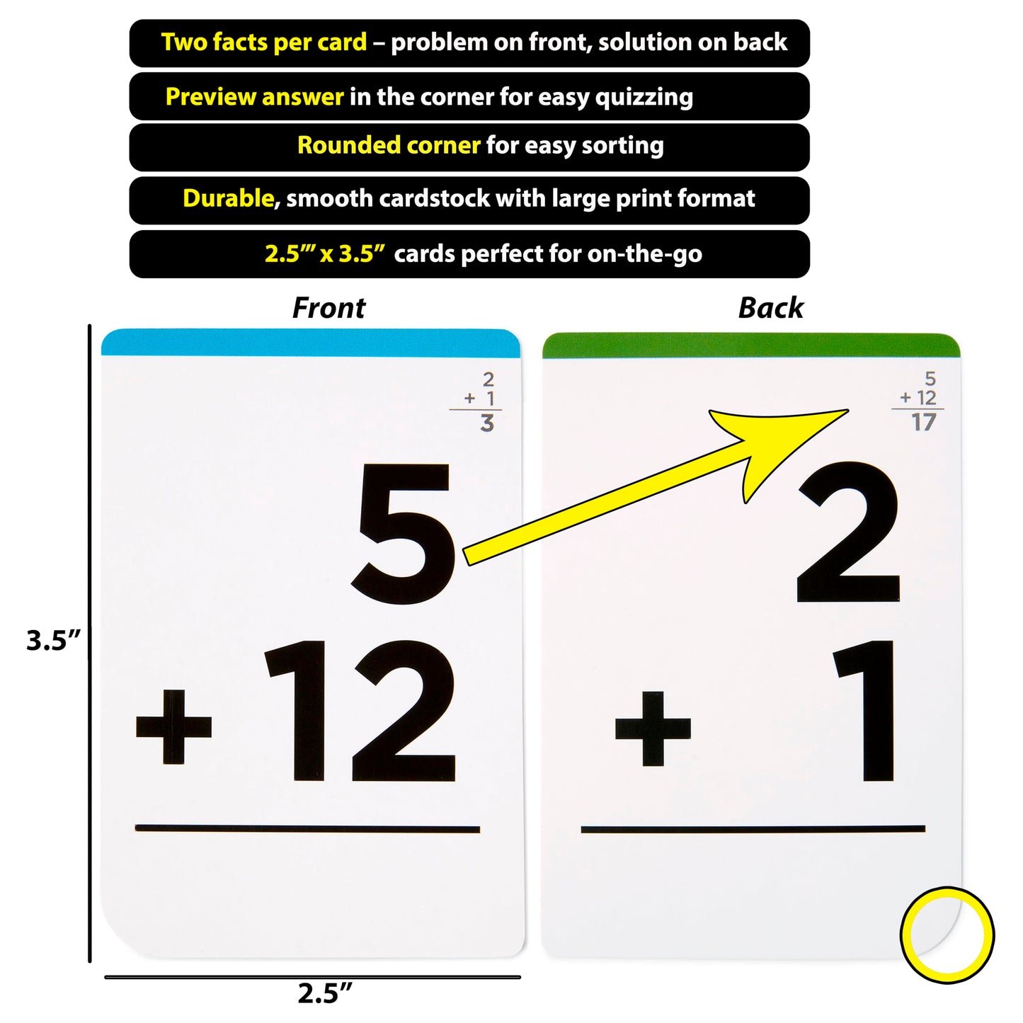 Think Tank Scholar Addition and Subtraction Flash Cards - 150 Facts 1-12 - Sub Facts 1-15 - Award Winning Math Games - Learn Add & Subtract - Kids Ages 4-8 in Kindergarten, 1st, 2nd, 3rd, 4th Grade
