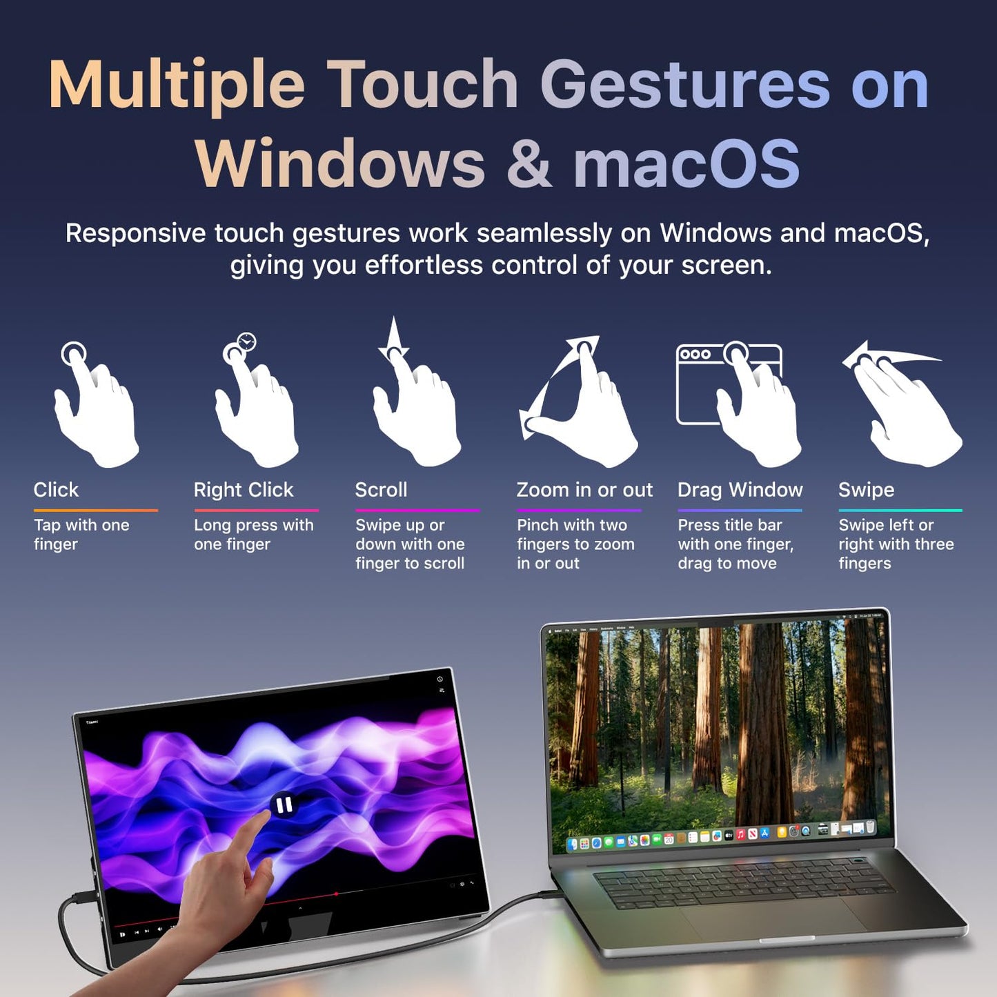 kksmart Portable Monitor for Laptop MacBook Surface PC Xbox PS5, Travel Monitor Second Screen for Laptop, HDMI USB-C VESA Compatible Built-in Speaker, 15.6inches