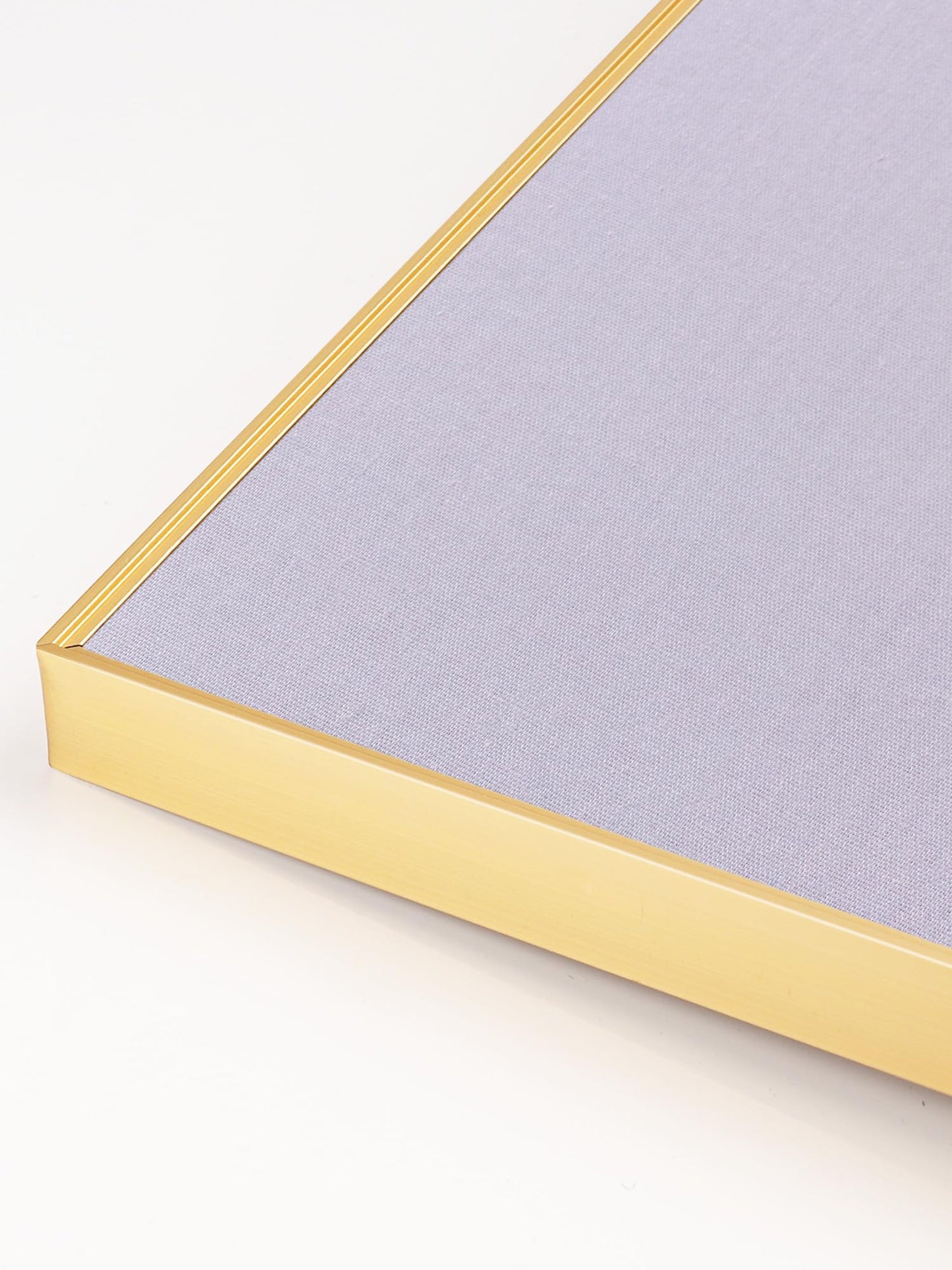 Lightomorrow Bulletin Board 40 x 30 inches, Light Lavender Pin Board, Golden Aluminum Framed Fabric Cork Board with 10 Push Pins