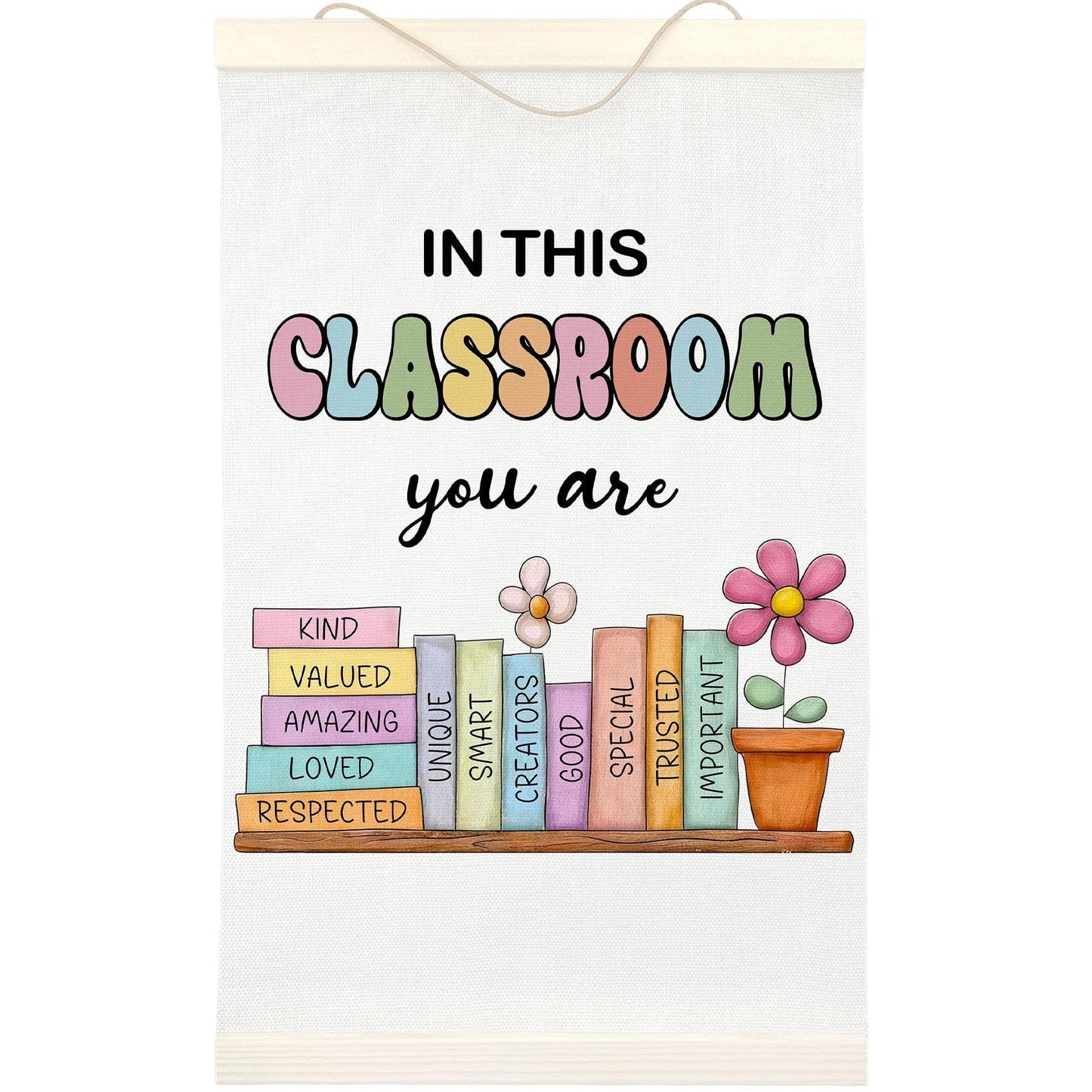 LKETW Inspirational Classroom Poster Hanger Frame 12x16 Inch, Positive Affirmations Motivational Wall Art Posters for Classroom, Inspirational Hanging Banner Decor for Home Kids Room Bedroom
