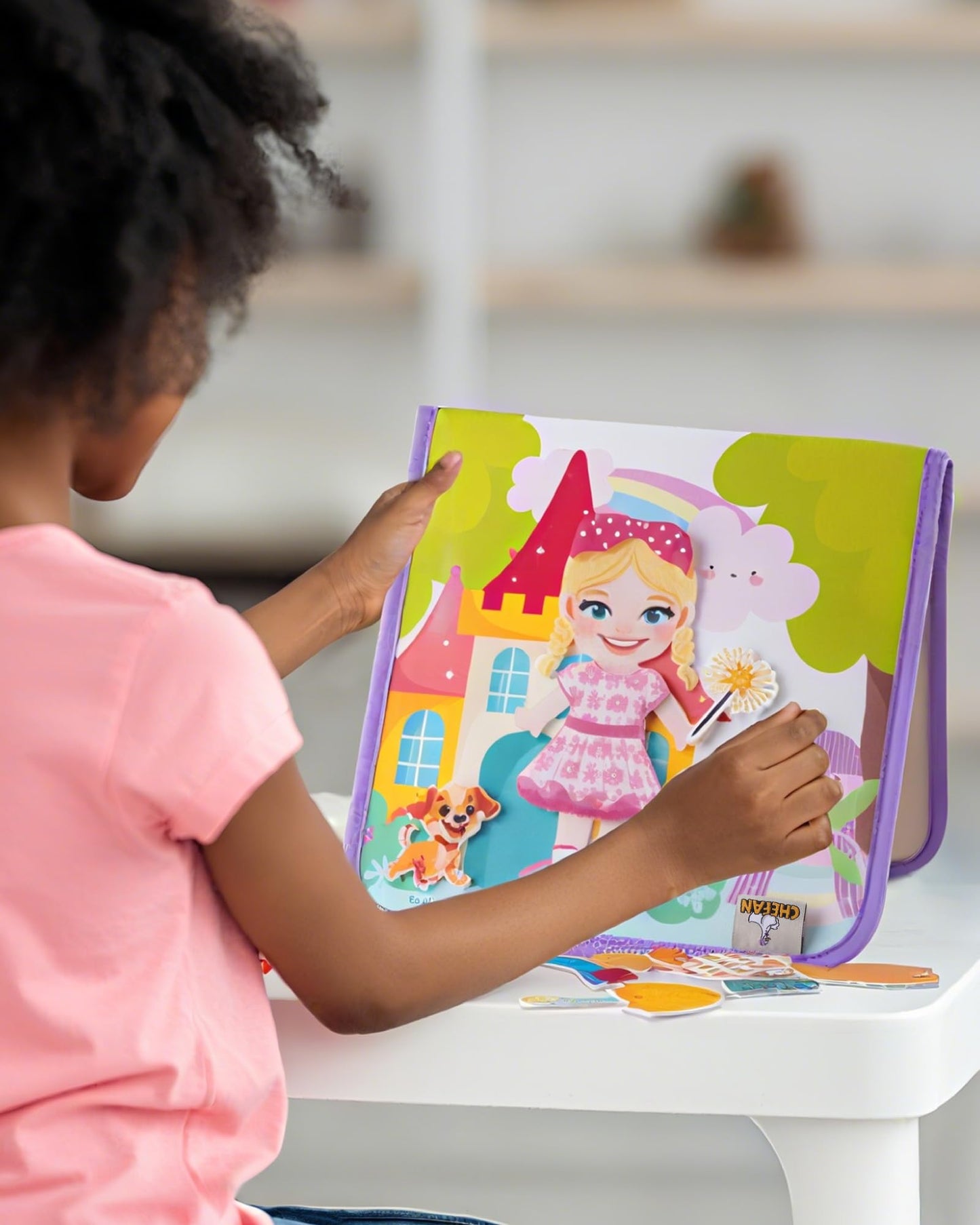 CHEFAN Felt Dress-Up Dolls Set, Pretend Play Dress Up Game with Felt Board, Outfit and Accessory Pieces, Preschool Graduation Gift for Girls Age 3+