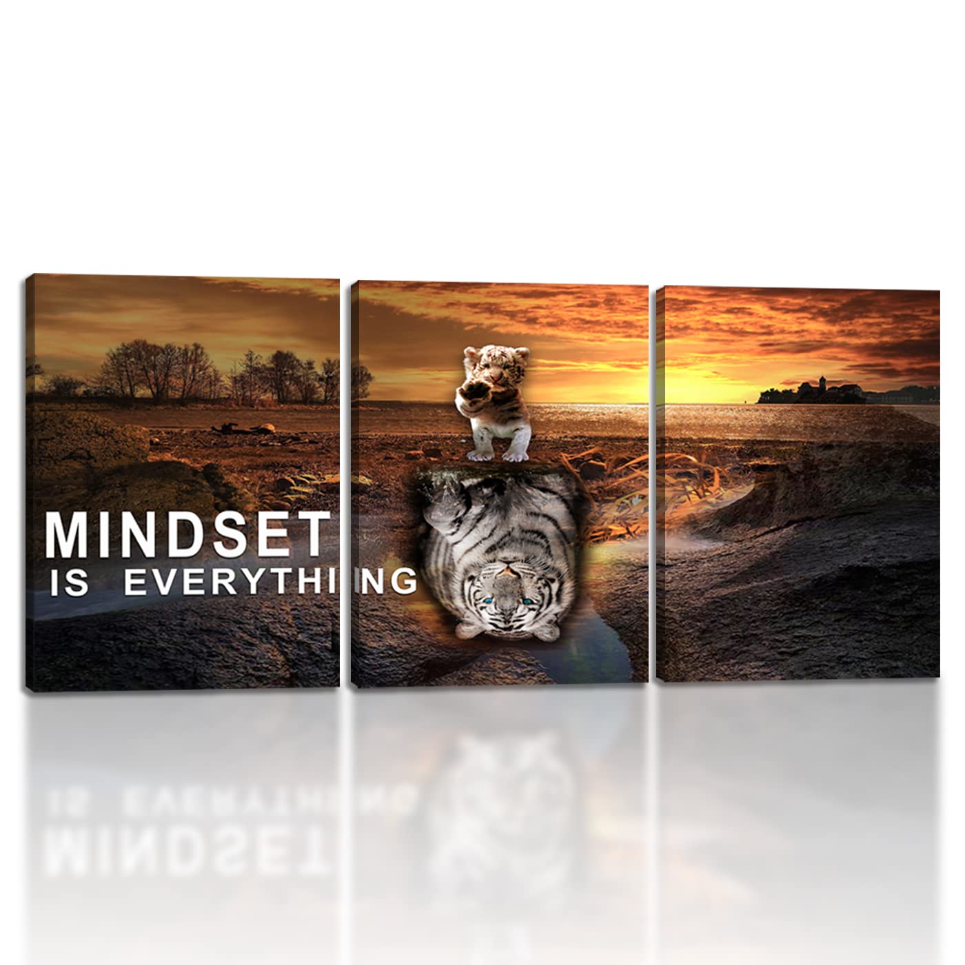 Inspirational Entrepreneur Quotes Office Wall Decor - 3 Pieces Wall Art for Living Room & Bedroom (36" W x 16''H)