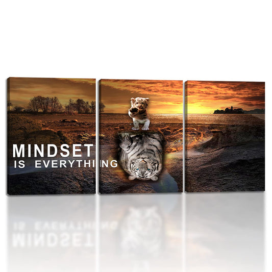 Inspirational Entrepreneur Quotes Office Wall Decor - 3 Pieces Wall Art for Living Room & Bedroom (36" W x 16''H)