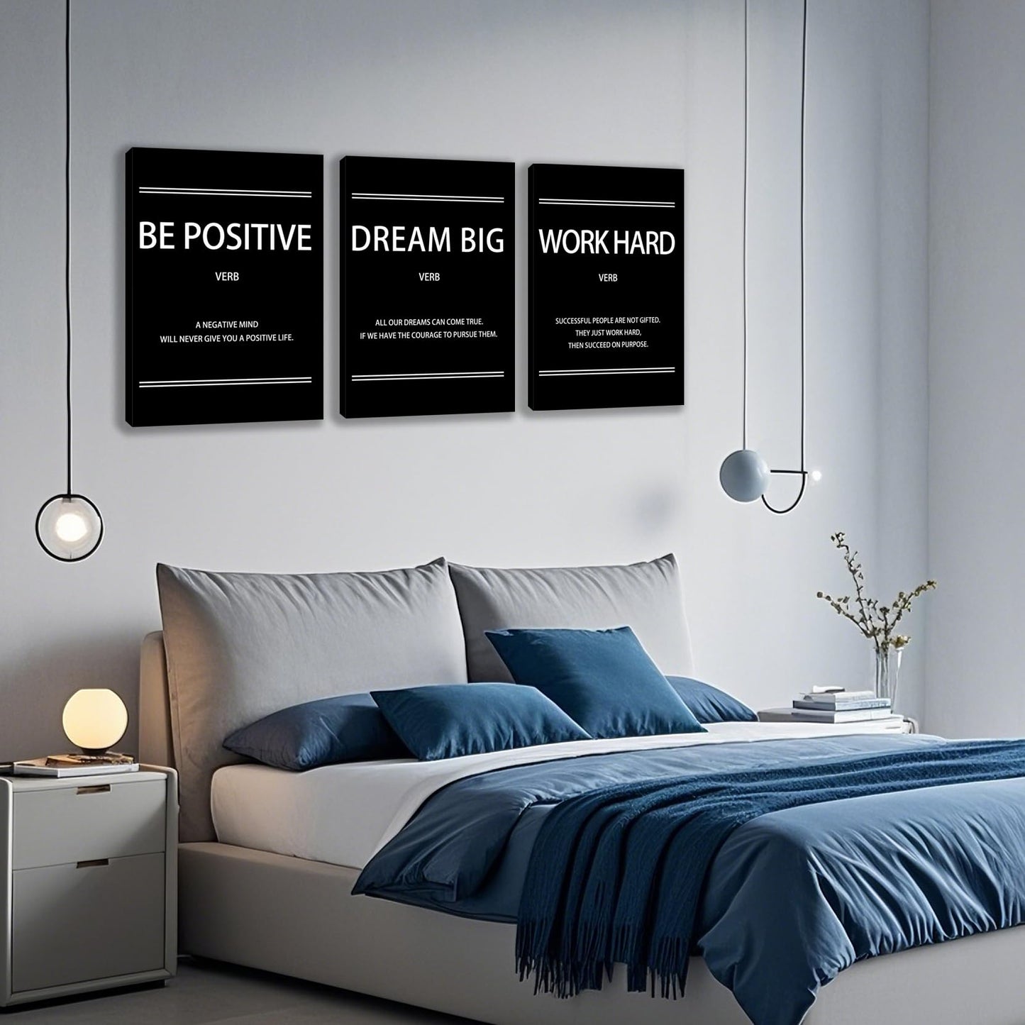 3 Panel Print Canvas Wall Art Motivational Office Wall Decor Painting Inspirational Posters Modern Inspiring Artwork for Home Living Room Bedroom Wall Decor Office Wall Art Ready to Hang - 36"Wx 16"H