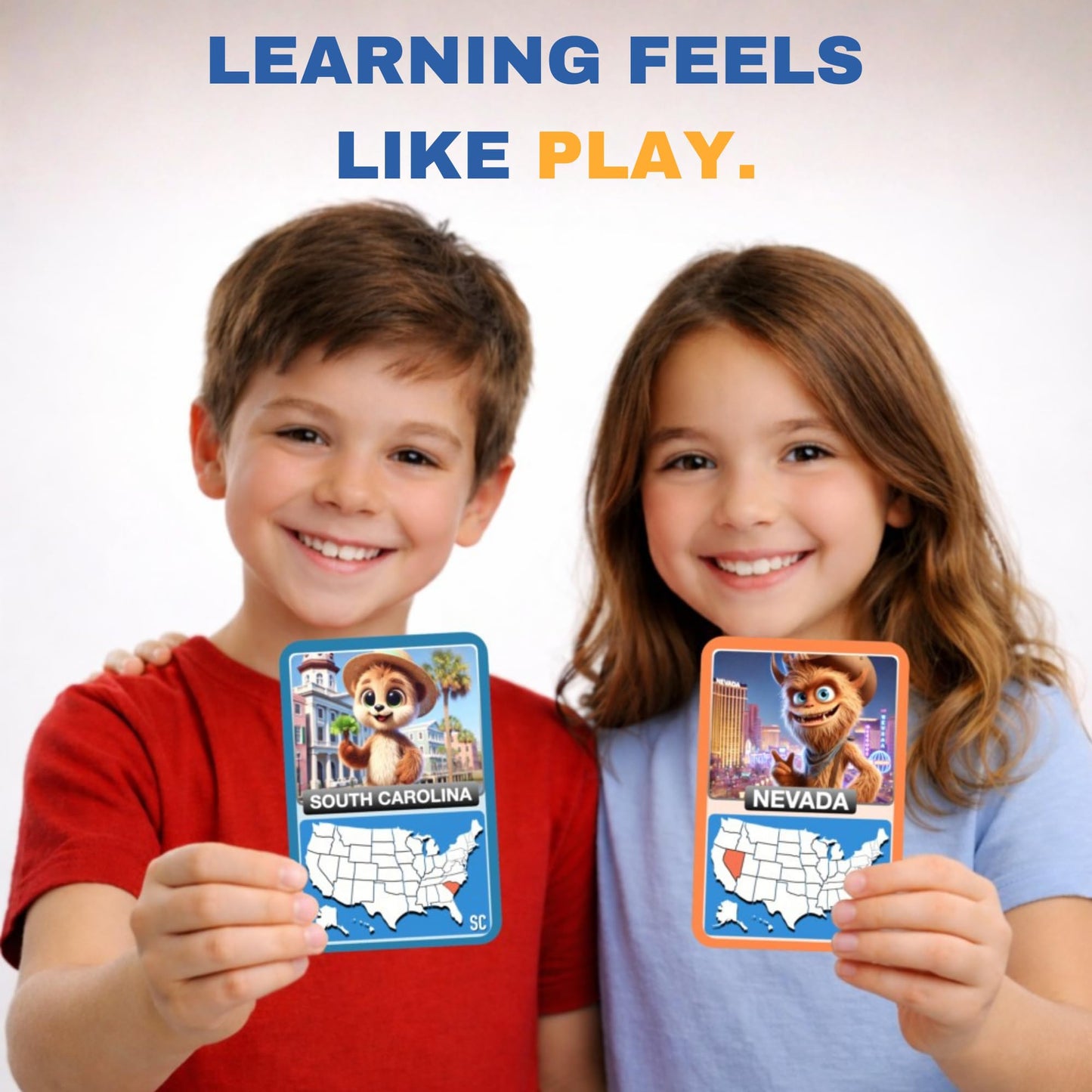 States Explorer – USA State Flashcards for Kids Ages 6+ | 50 United States Cards with Fun Facts, Capitals, Maps & Characters | Educational Geography Game | Perfect for Homeschool, Classroom & Travel