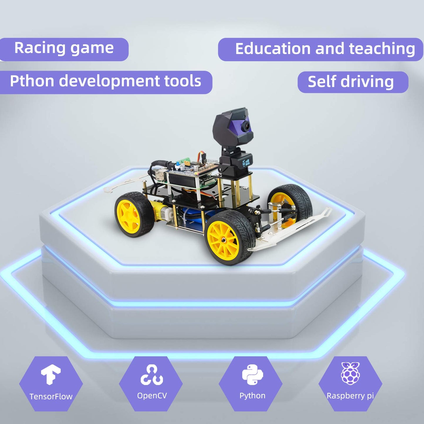XiaoR Geek Donkey Car Starter Kit Open Source DIY Self Driving Platform for Raspberry Pi Small Scale Cars (Without Raspberry Pi)