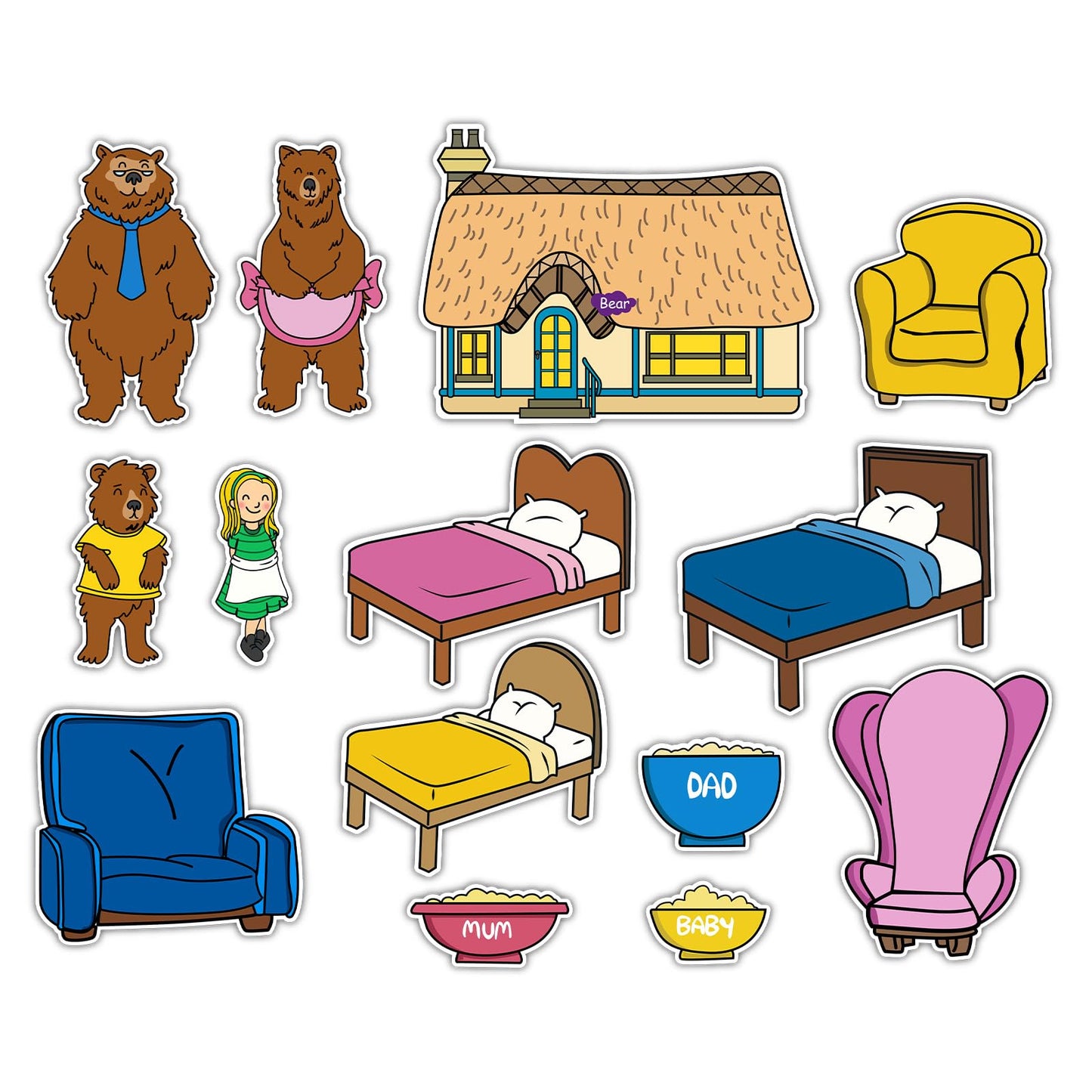 Ai fsem 14 Pcs Goldilocks and the Three Bears Felt Board Story Sets Toddler Classroom Toys Flannel Board Stories for Preschool Classroom Must Haves