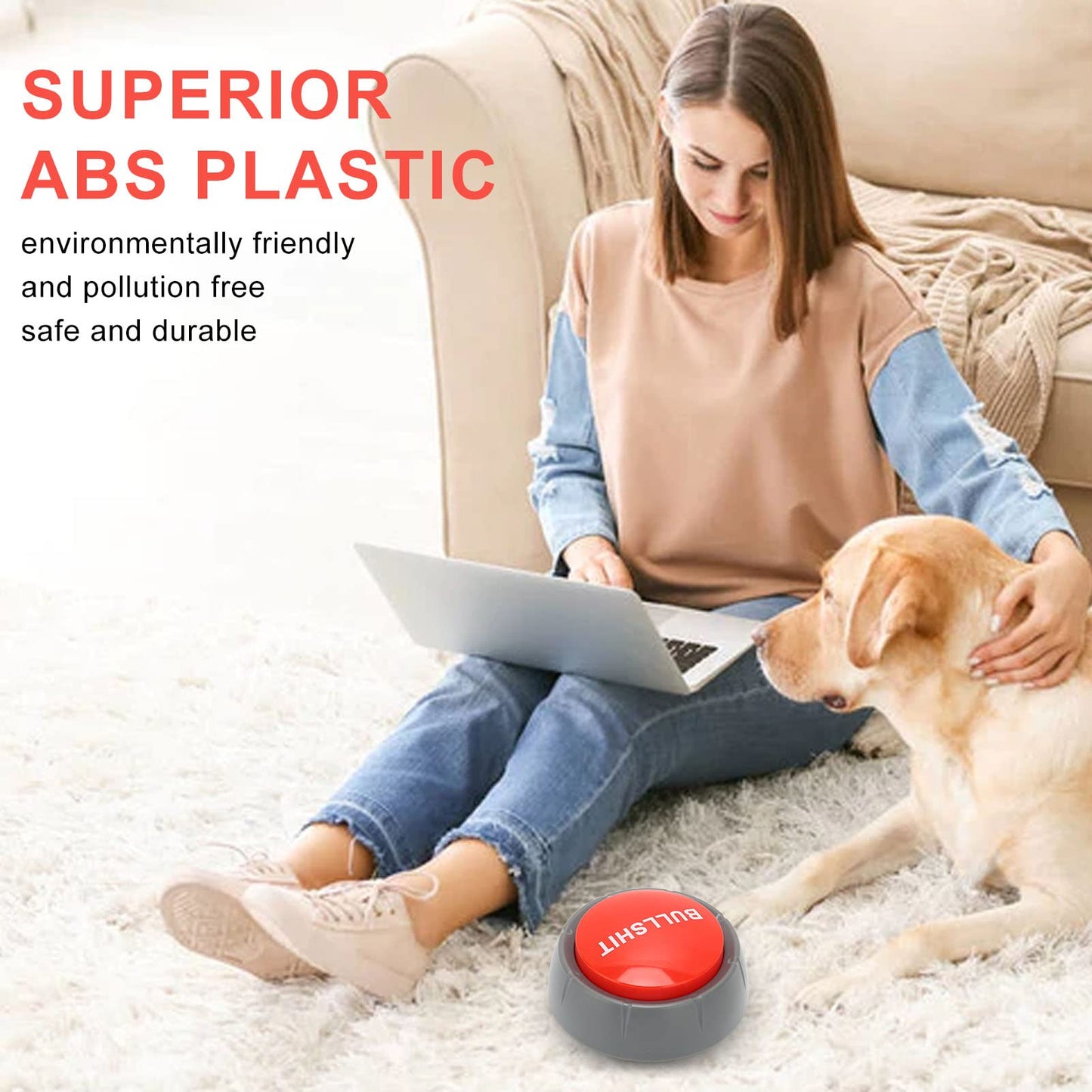 Game Show Buzzer, Sound Button Mischief Gifts Universal Pet Training Low Power Consumption Press Type Funny for Study Office Home