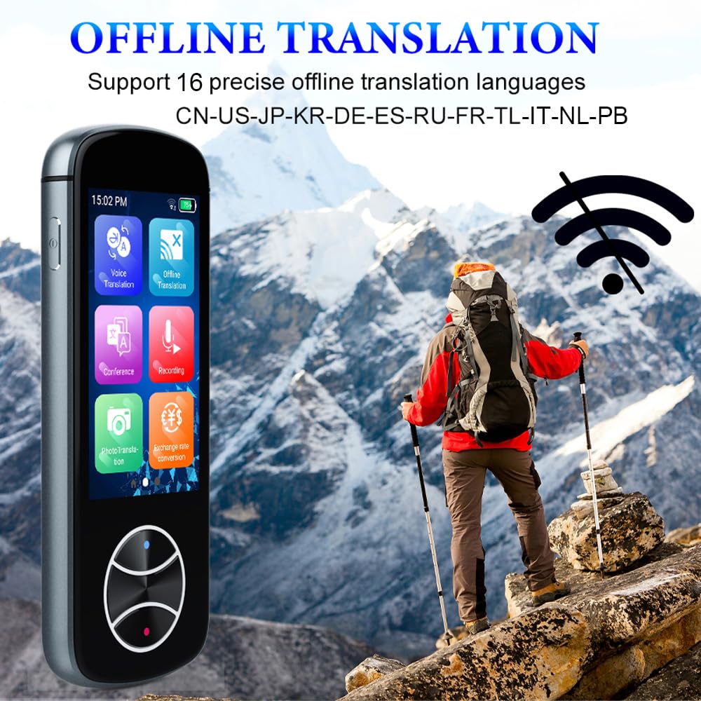 Language Translator Device No WiFi Needed, AI Translator Two Way Real Time Voice Translation with 137+ Languages, Offline/Photo Translation for Travel Business Learning