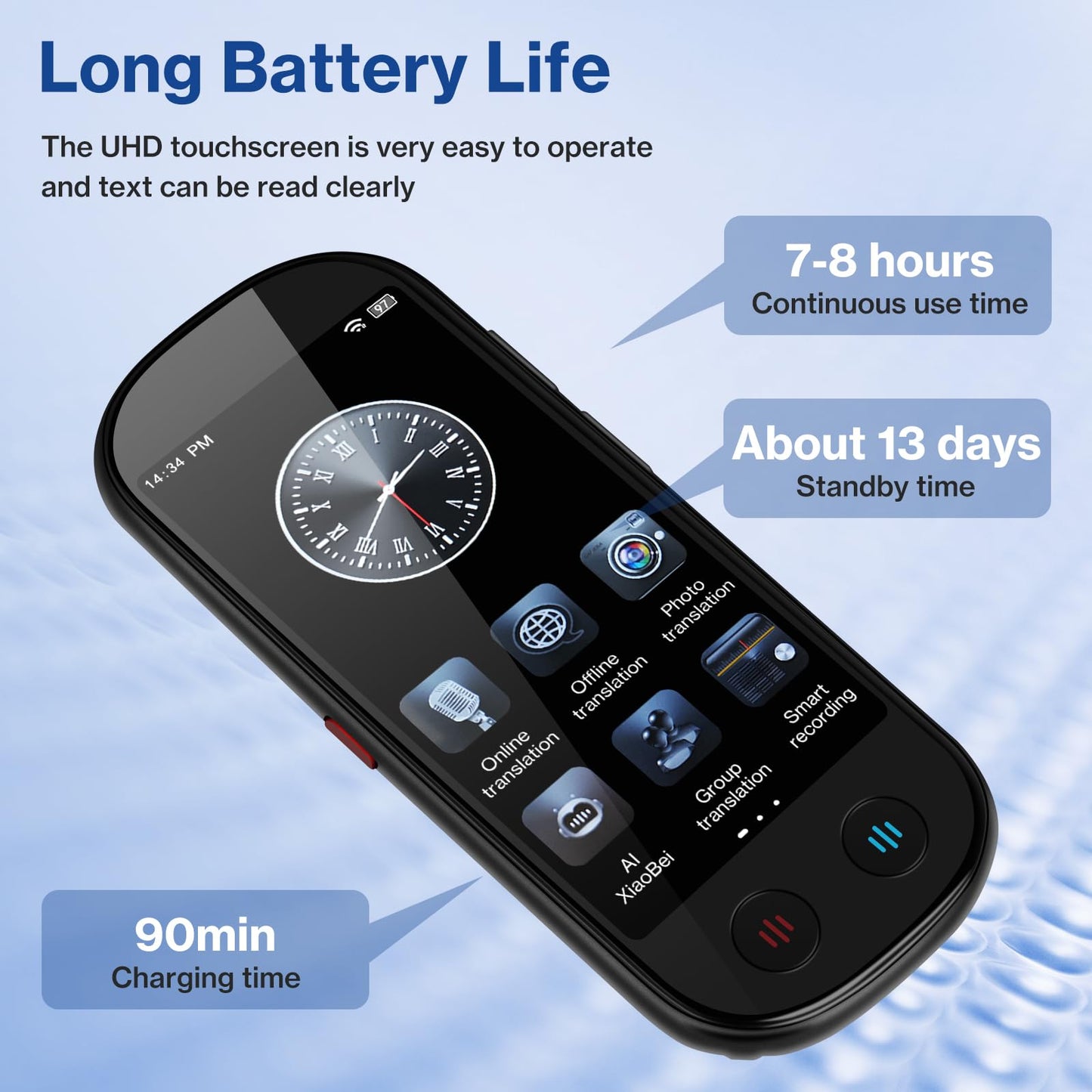 FancyDove AI Translator Device, Real-Time Two-Way Instant Voice Translator, 149 Languages Translator, Voice & Photo Translation for Travel, Business & Study, Traductor de Voz