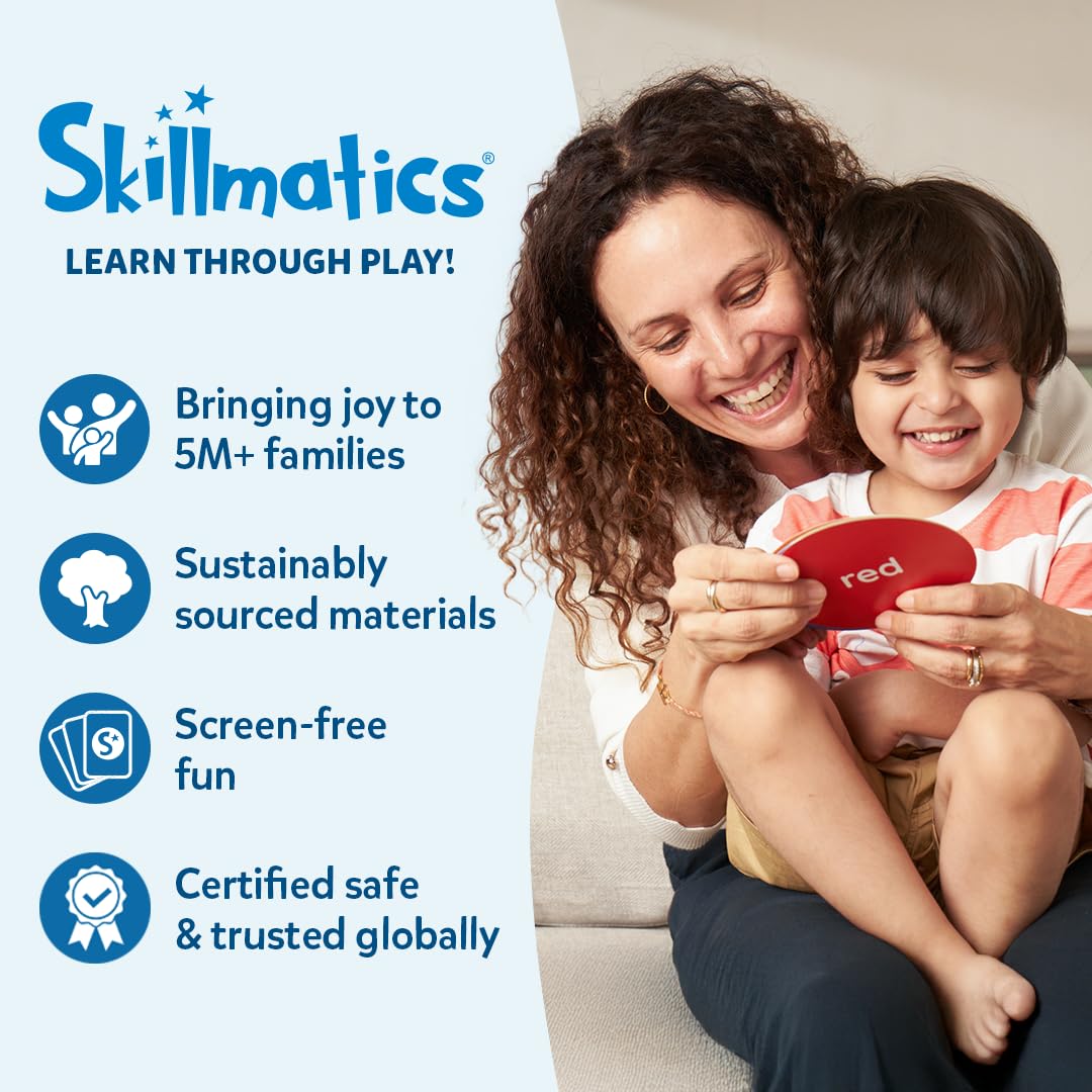 Skillmatics Thick Flash Cards for Toddlers - Letters, Numbers, Shapes & Colors, Montessori Toys, Preschool Learning Activities, Learning Aids, Gifts for Kids Ages 1, 2, 3, 4 Years
