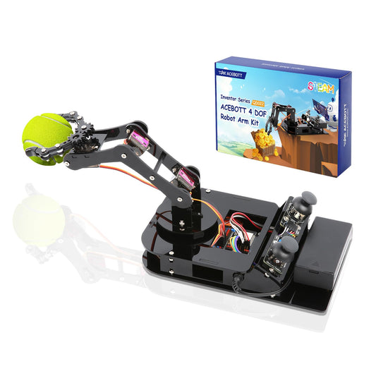 ACEBOTT 4 DOF ESP32 Robotic Arm Kit for Kids 8-12, Robotics Kit App Remote Control Robot Toys Compatible with Arduino, STEM Educational DIY Robot Arm Kit Gift for Teenagers & Adults