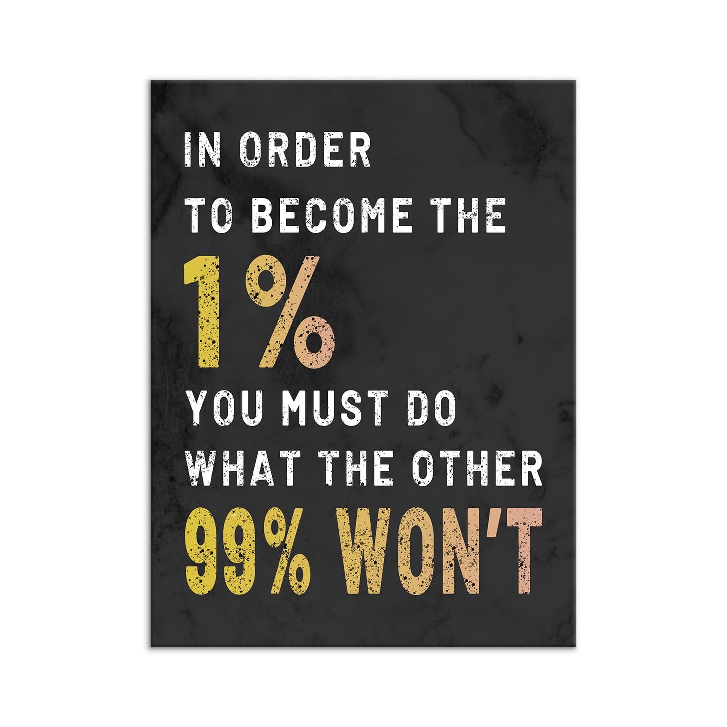 YSPCSUN Inspirational Posters for Office, Become the 1 Percent Canvas Poster Single Panel Wall Decor for Home Office Dorm Classroom, Framed Canvas Art, 24x18inch