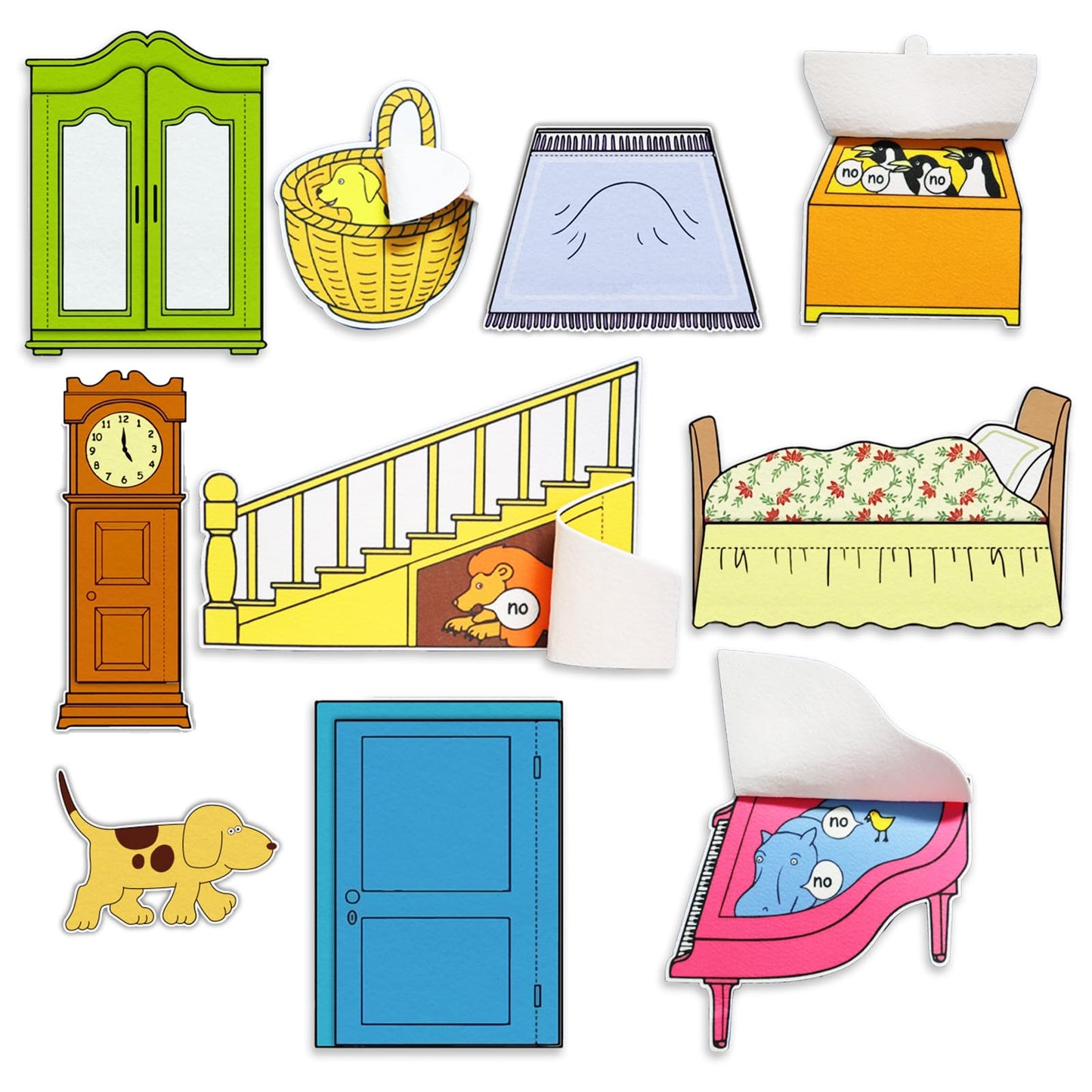 Thryvomniq Wheres Spot Felt 10 Pcs Board Stories Pieces Set Story FeltsKindergarten Storytelling Felt Toys Flannel Board Stories for Preschool