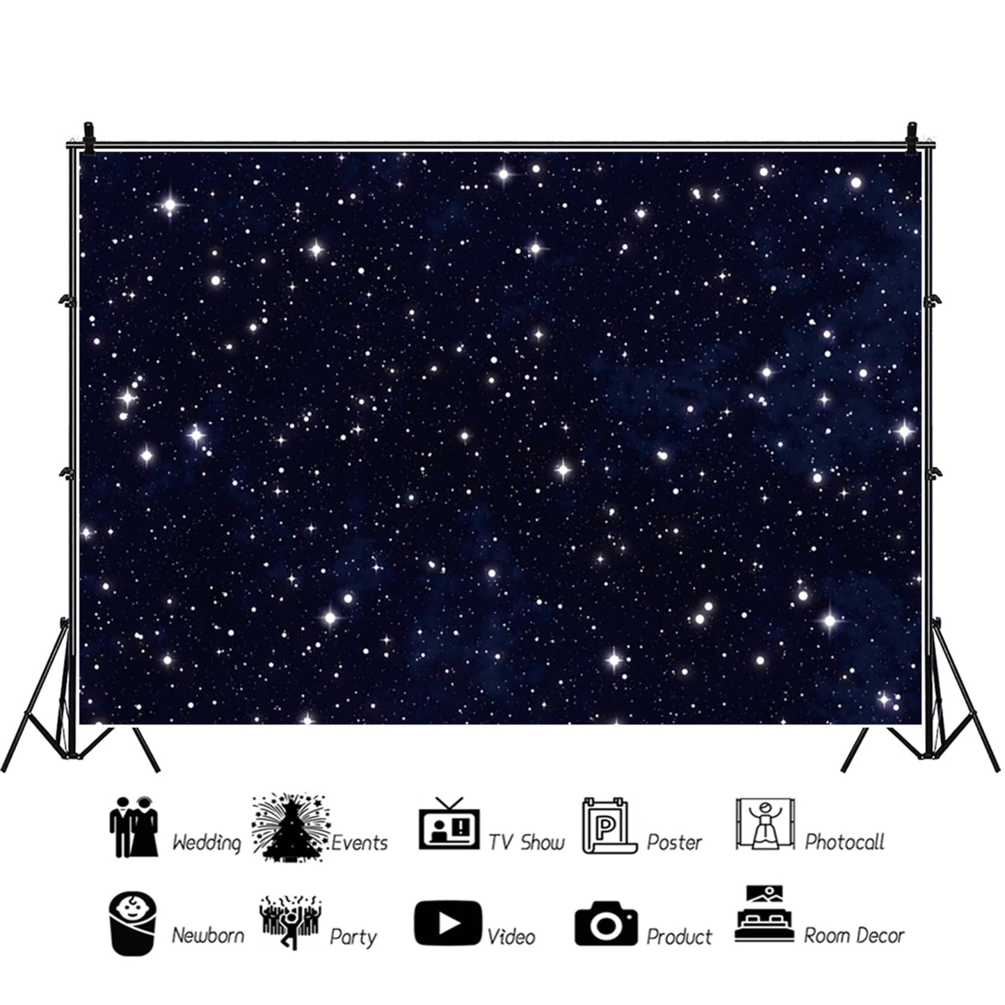 Renaiss 6x4ft Starry Night Sky Photo Backdrop Galaxy Universephotography Background Twinkle Stars Classroom Outer Space Theme Party Decor Kids Birthday Banner Astronauts Artistic Photo Booth Props