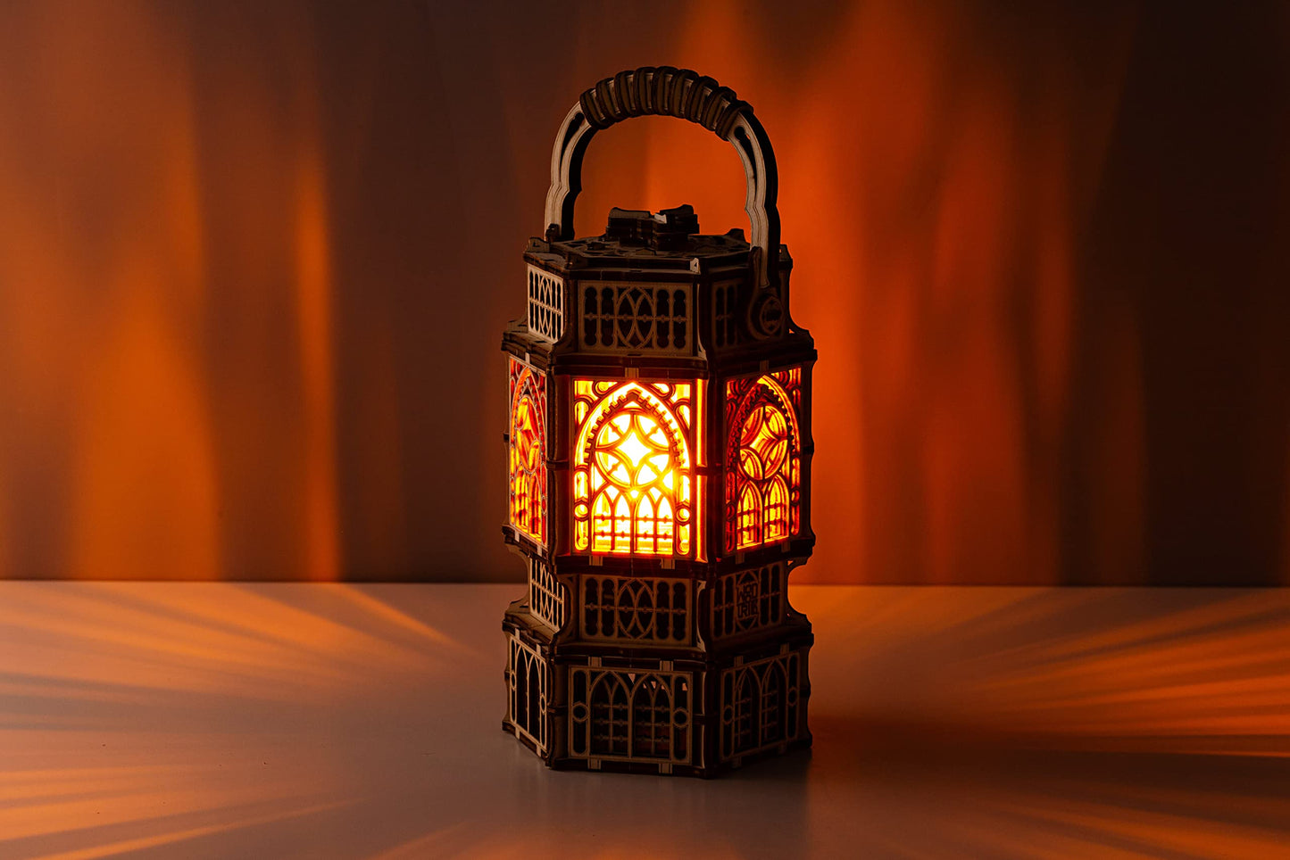 Wood Trick Antique Lantern Luminous LED 3D Wooden Puzzles for Adults to Build - 2-Mode Lighting - Engineering DIY Project Mechanical 3D Puzzle Model Kits for Adults