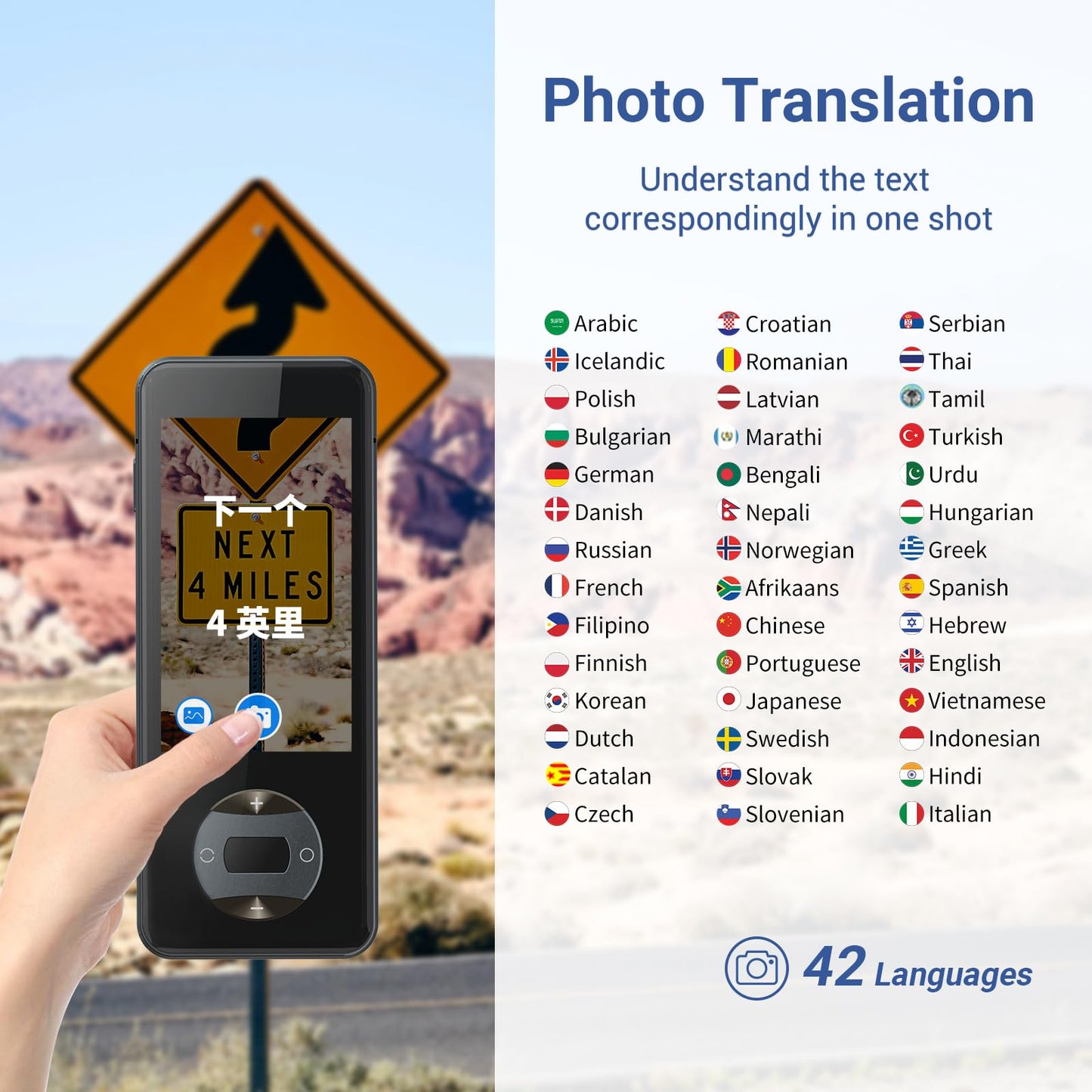 Anfier Offline Language Translator Device W10 PRO for 144 Languages and Accents Translator Photo Translation No WiFi Needed for Tavel Business W10 Grey