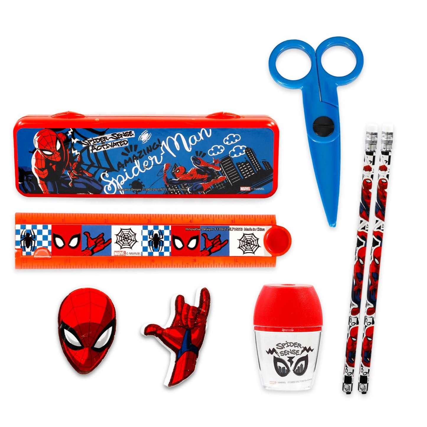 Marvel Spiderman School Supplies Set - Bundle with Marvel Folder, Notebook, Erasers, Tattoos, and More | Spiderman Back to School Classroom Supplies