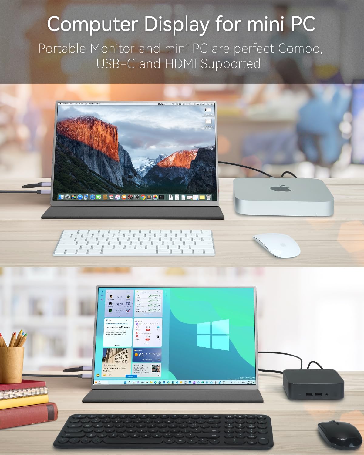 Intehill 4K Portable Monitor for Laptop, 3840x2400 Portable IGZO Display 16:10, 100% sRGB USB-C HDMI External Display with Speakers, Travel Monitor Second Screen with Magnetic Protective Cover, U13NA