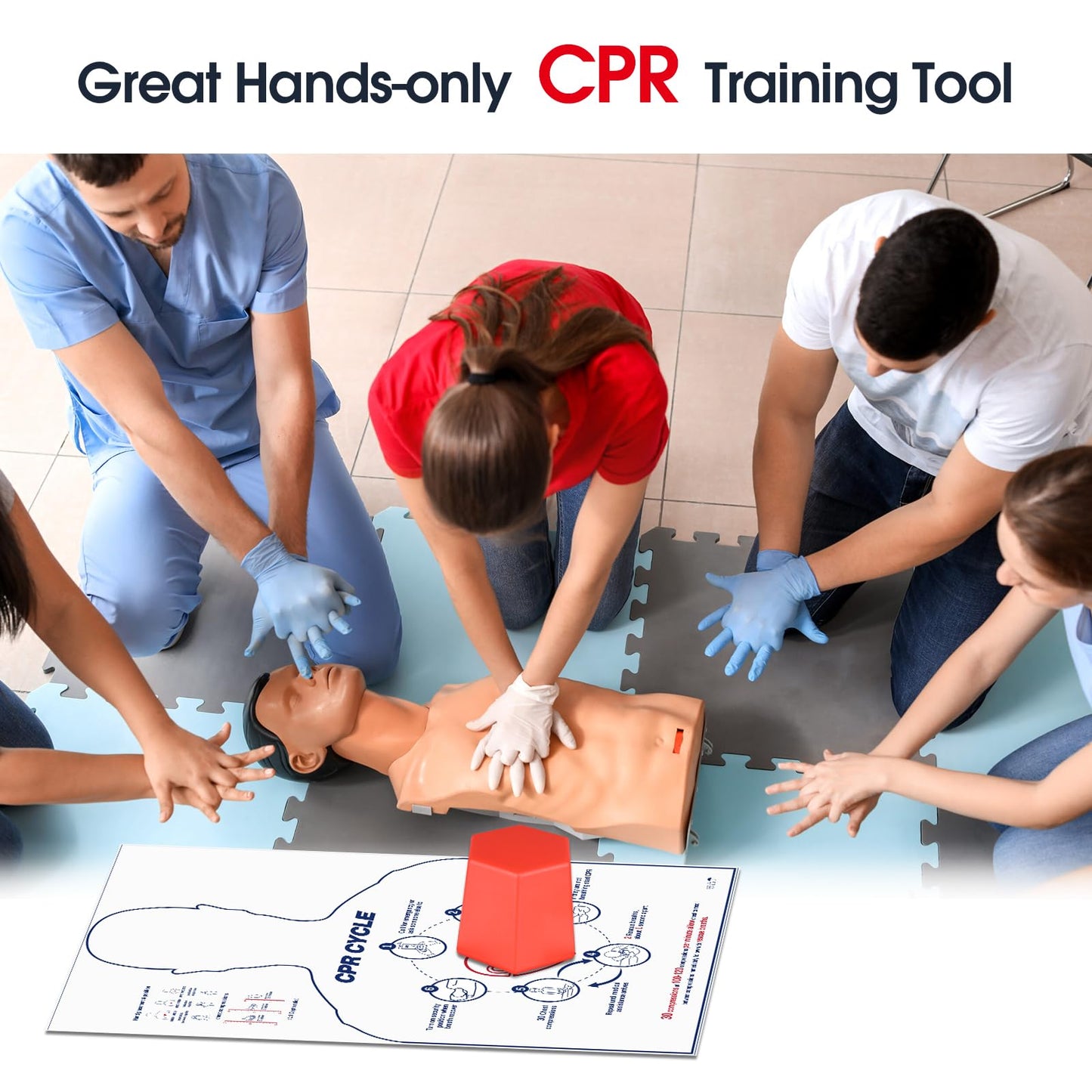 SimCoach CPR Training Model, Hands-only CPR Training Aid Kit, CPR Compression First Aid Training Tool for Nursing Students