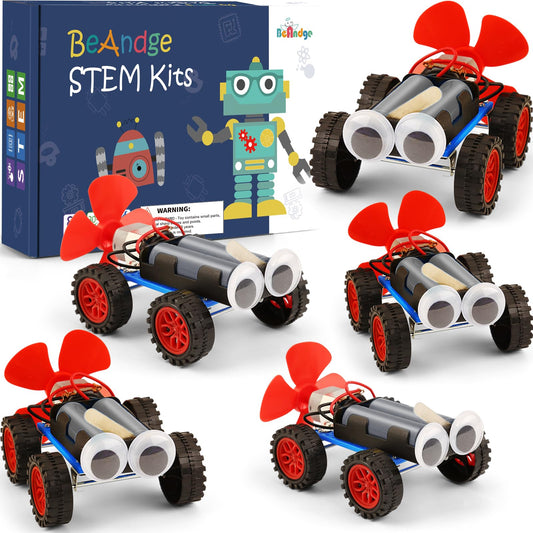5 Set Individual STEM Kit for Kids, 2nd Grade Boy Toys Bulk Gifts, 8 9 Year Old Boys Gift Ideas, Classroom Science Kits Craft Projects Class Activity, Robot Wind Powered Car Building Activities